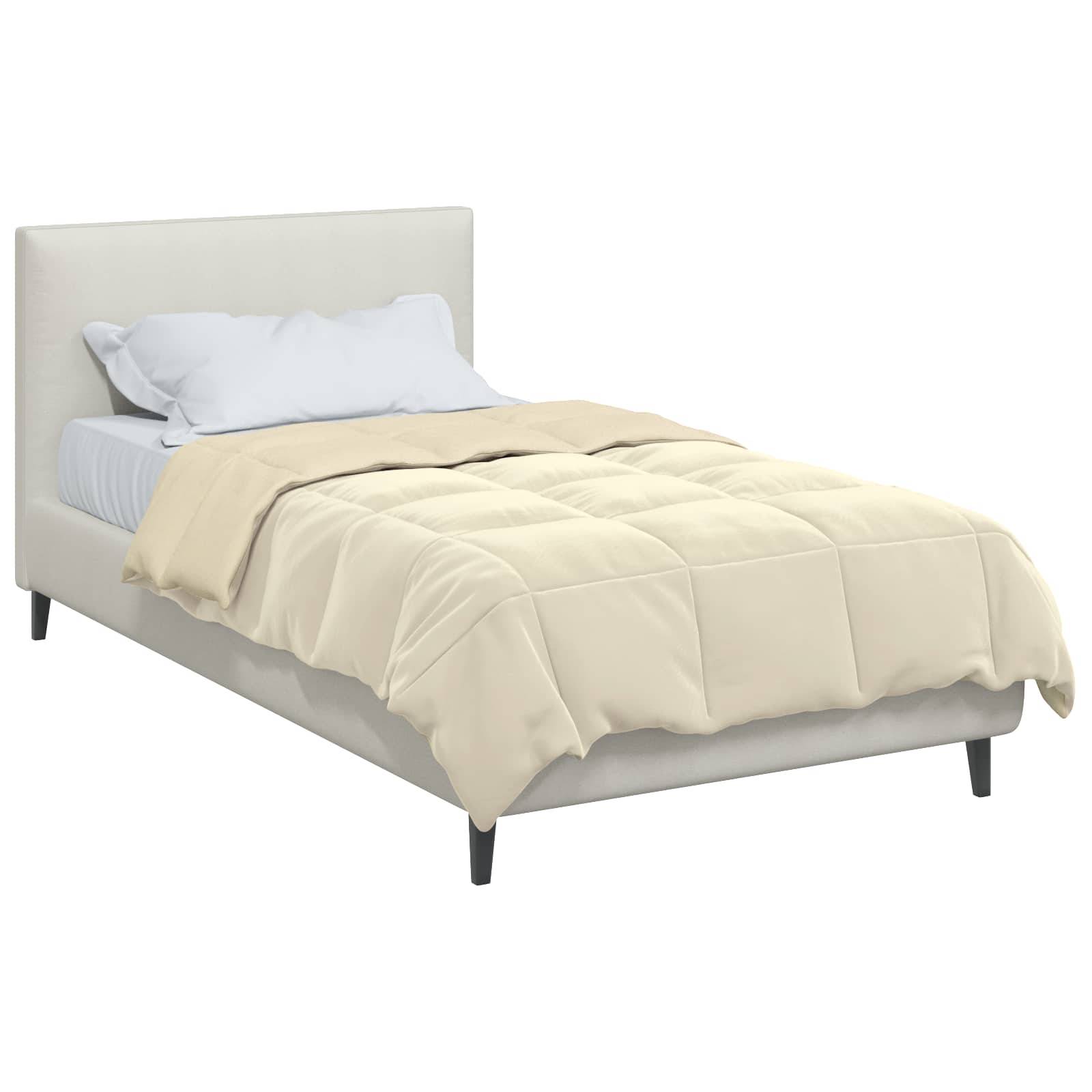 vidaXL Sommerdecke Gepolstert Creme 135 x 220 cm Mikrofaser