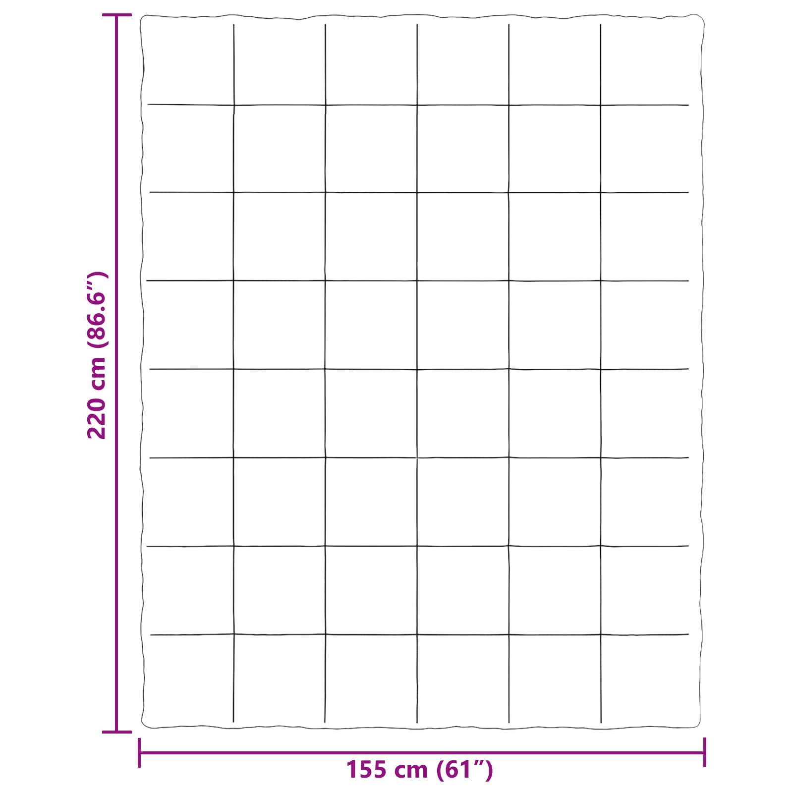 vidaXL Sommerdecke Gepolstert Creme 155 x 220 cm Mikrofaser
