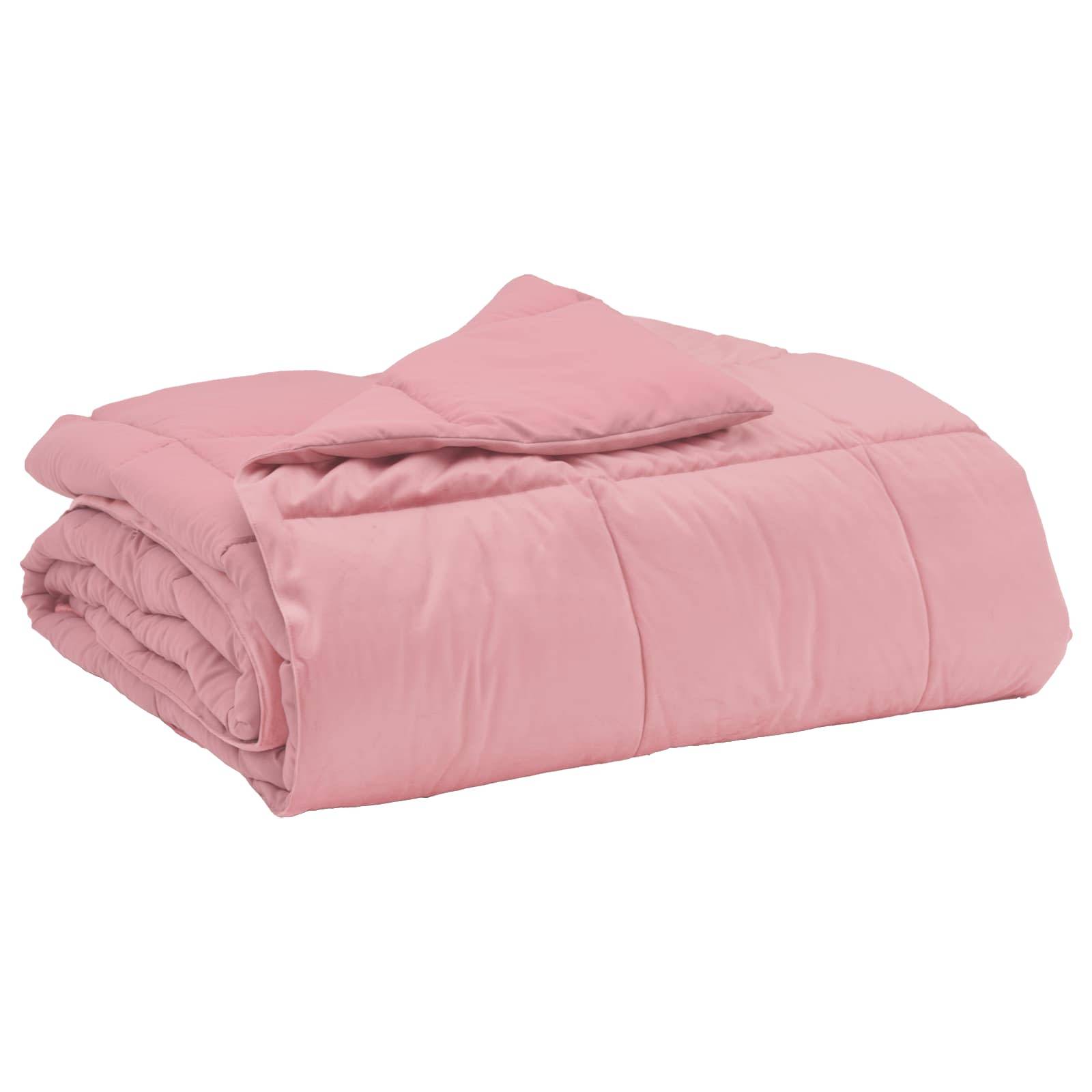 vidaXL Sommerdecke Gepolstert Rosa 220 x 260 cm Mikrofaser