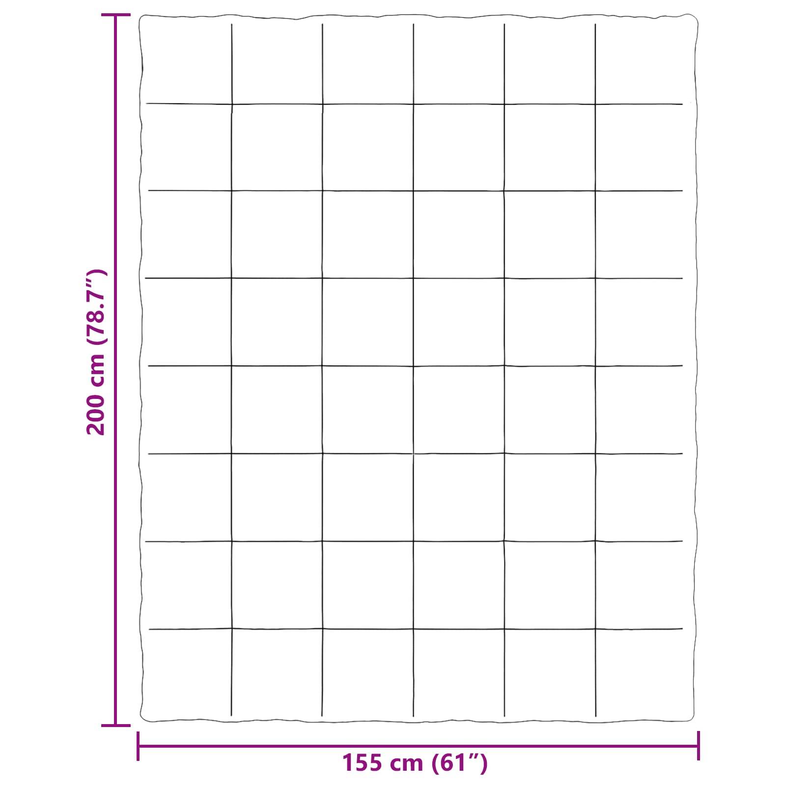 vidaXL Sommerdecke Gepolstert Schwarz 155 x 200 cm Mikrofaser