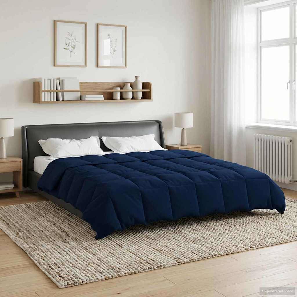 vidaXL Ganzjahresbettdecke Dunkelblau 200 x 240 cm Mikrofaser
