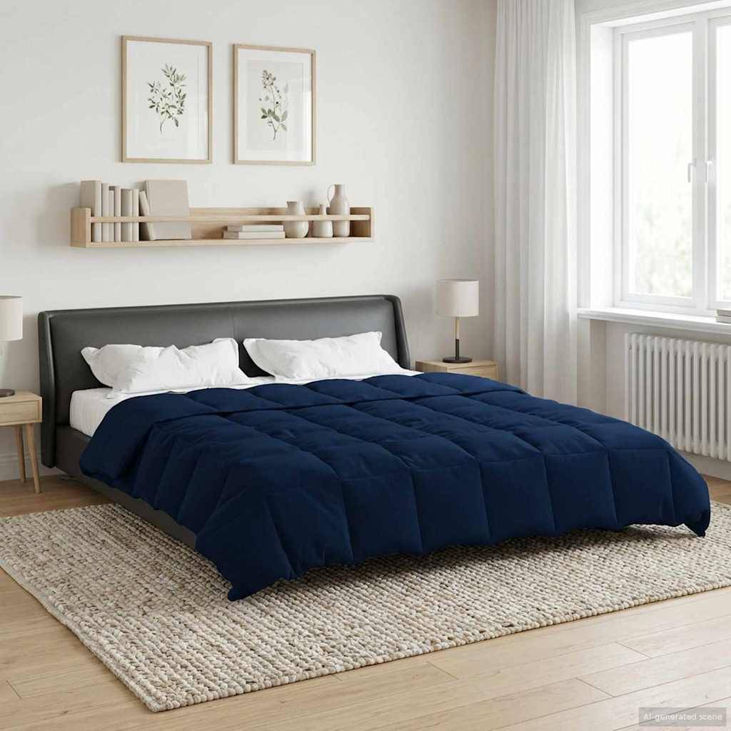 vidaXL Ganzjahresbettdecke Dunkelblau 240 x 260 cm Mikrofaser