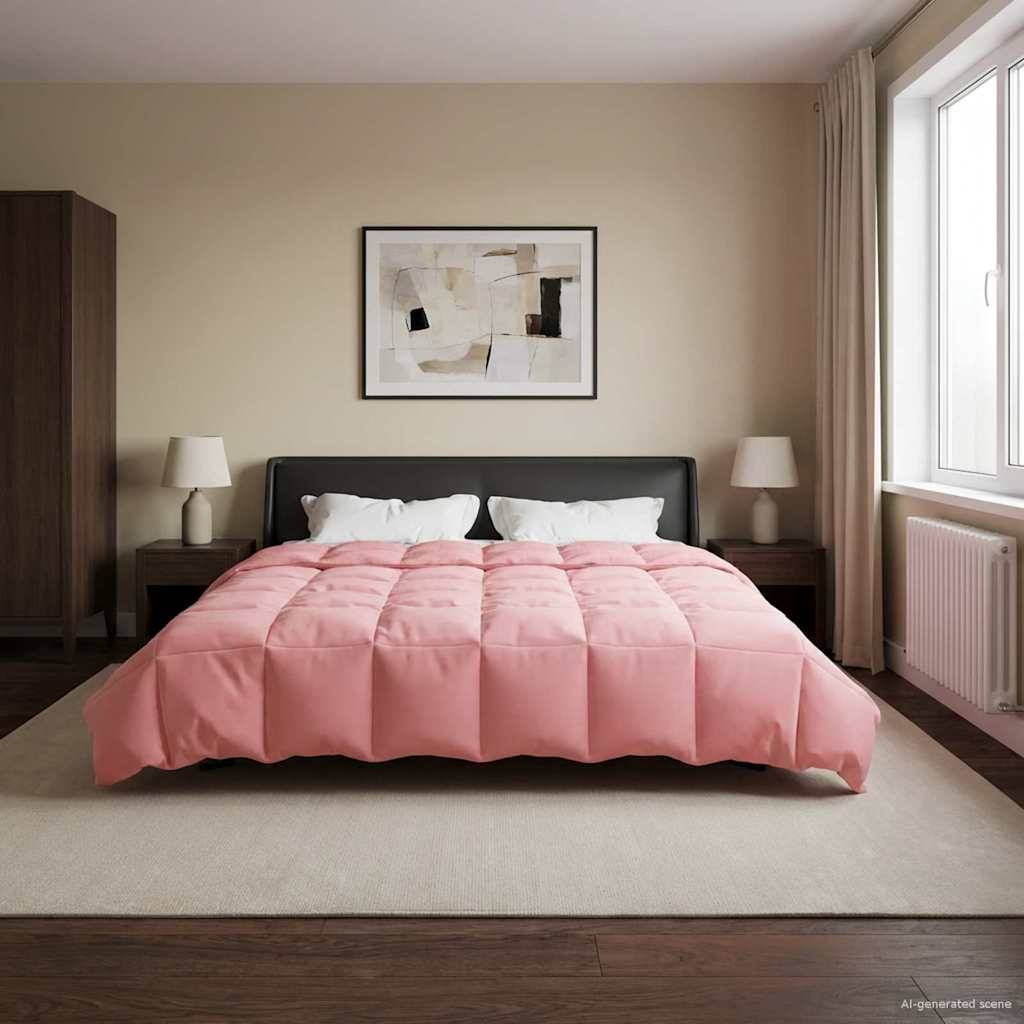 vidaXL Winterbettdecke Gepolstert Rosa 200 x 200 cm Mikrofaser
