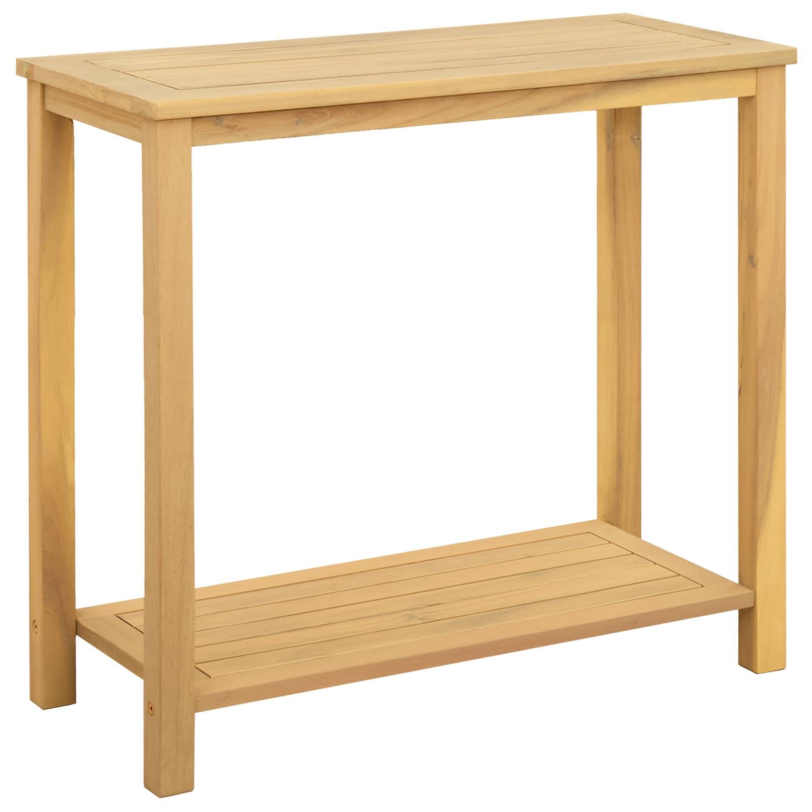 vidaXL Gartenkonsole Tisch Helles Akazienholz 80 x 35 x 75 cm