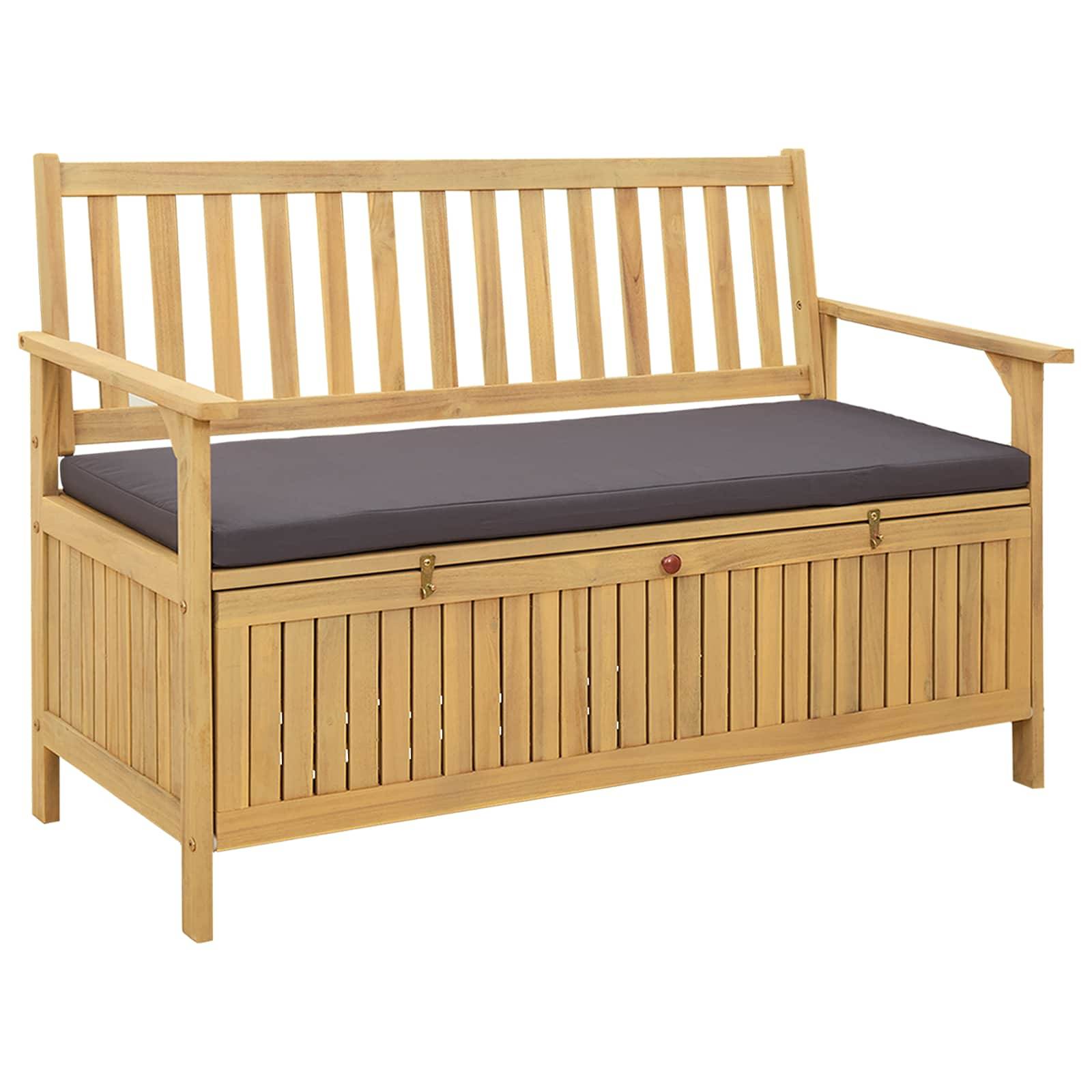 vidaXL Sitzbank mit Stauraum mit Kissen mit Speicher 120 x 63 x 84 cm