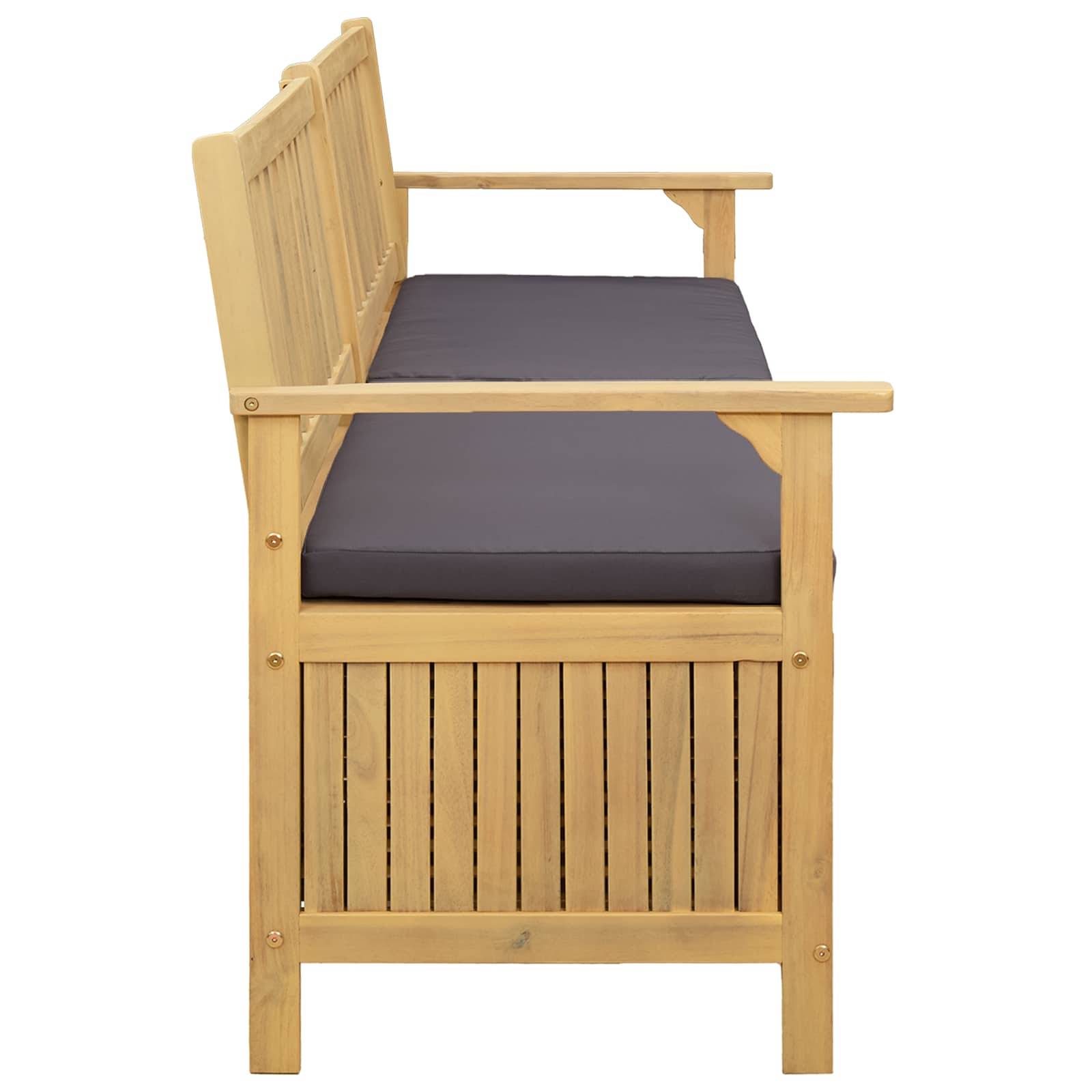 vidaXL Sitzbank mit Stauraum mit Kissen mit Speicher 170 x 63 x 84 cm