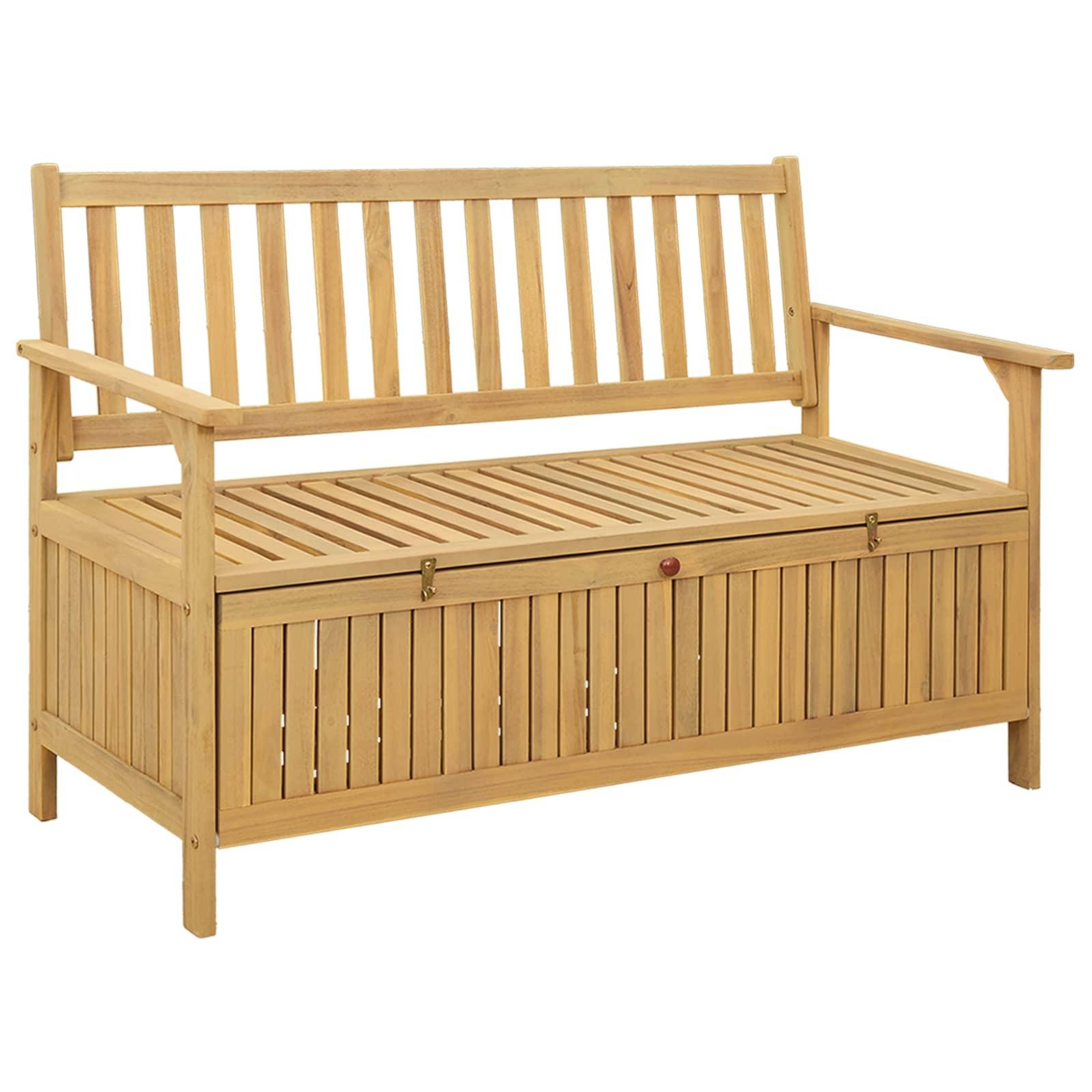 vidaXL Sitzbank mit Stauraum mit Tür 120 x 63 x 84 cm Massiv-Akazie