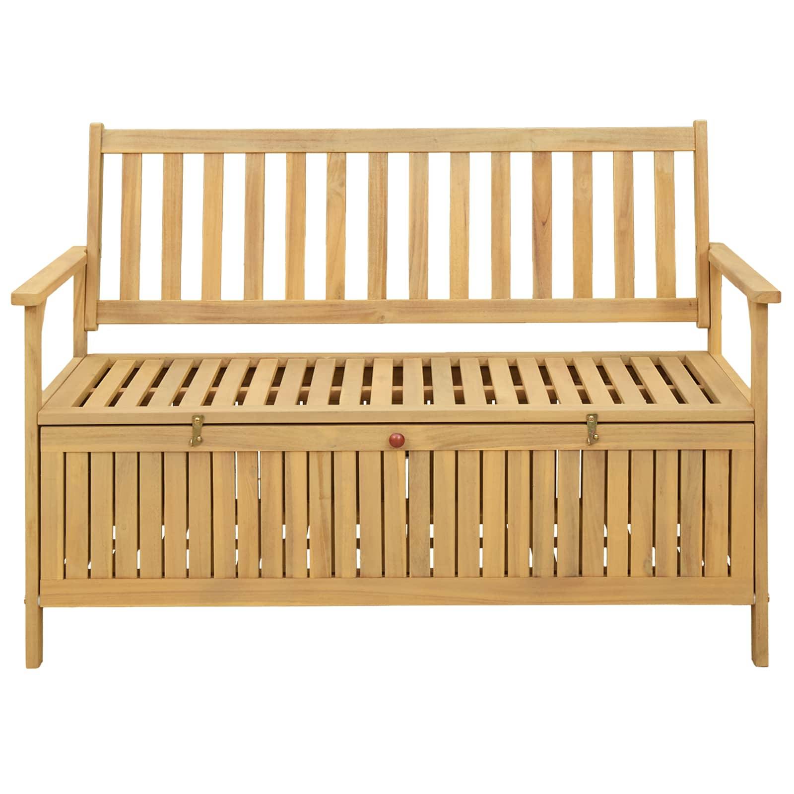 vidaXL Sitzbank mit Stauraum mit Tür 120 x 63 x 84 cm Massiv-Akazie