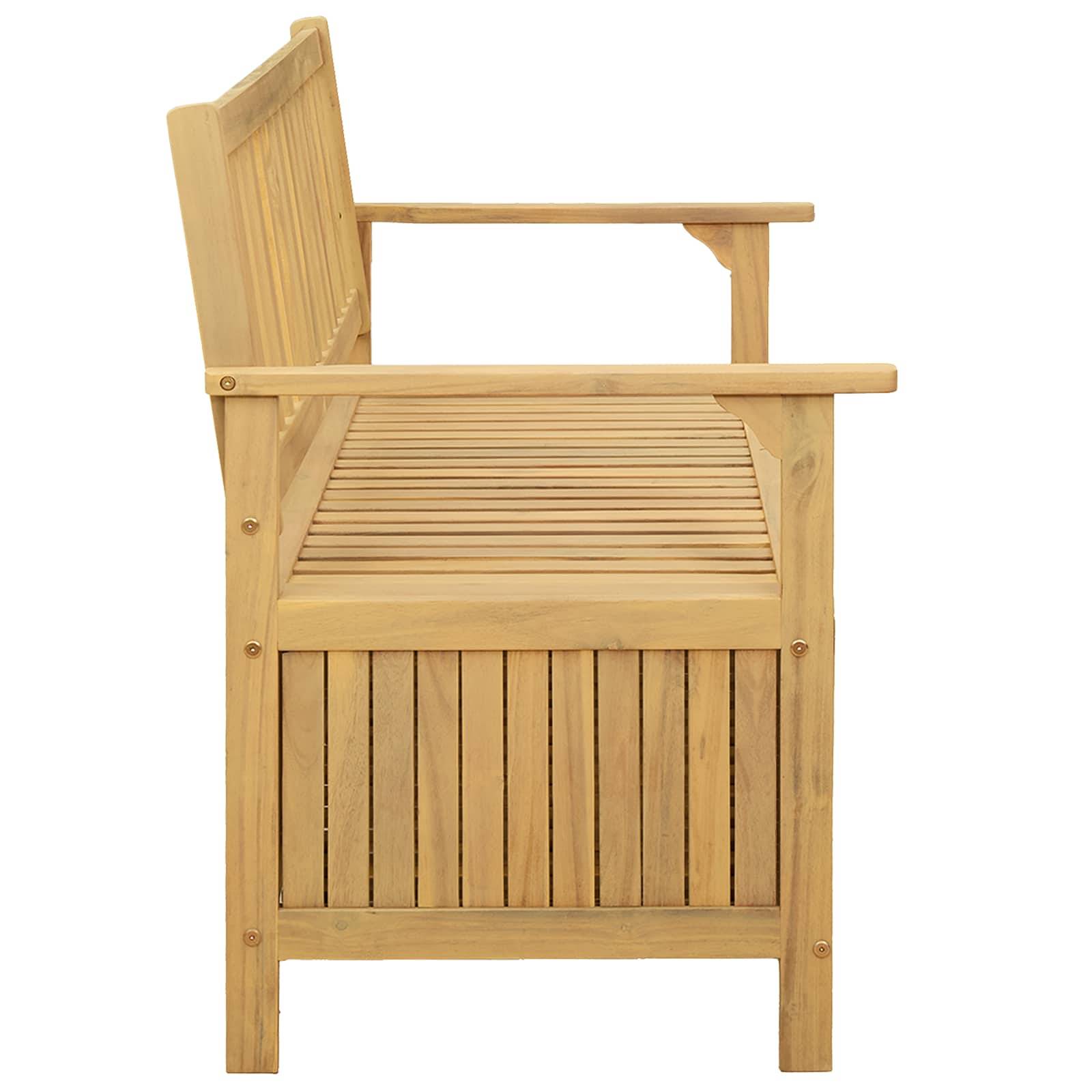 vidaXL Sitzbank mit Stauraum mit Tür 120 x 63 x 84 cm Massiv-Akazie