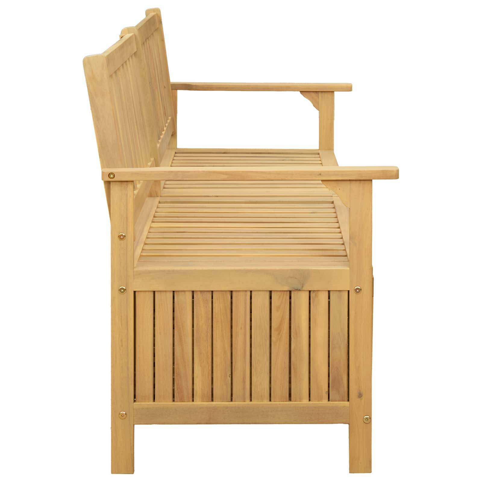 vidaXL Sitzbank mit Stauraum mit Tür 148 x 63 x 84 cm Massiv-Akazie