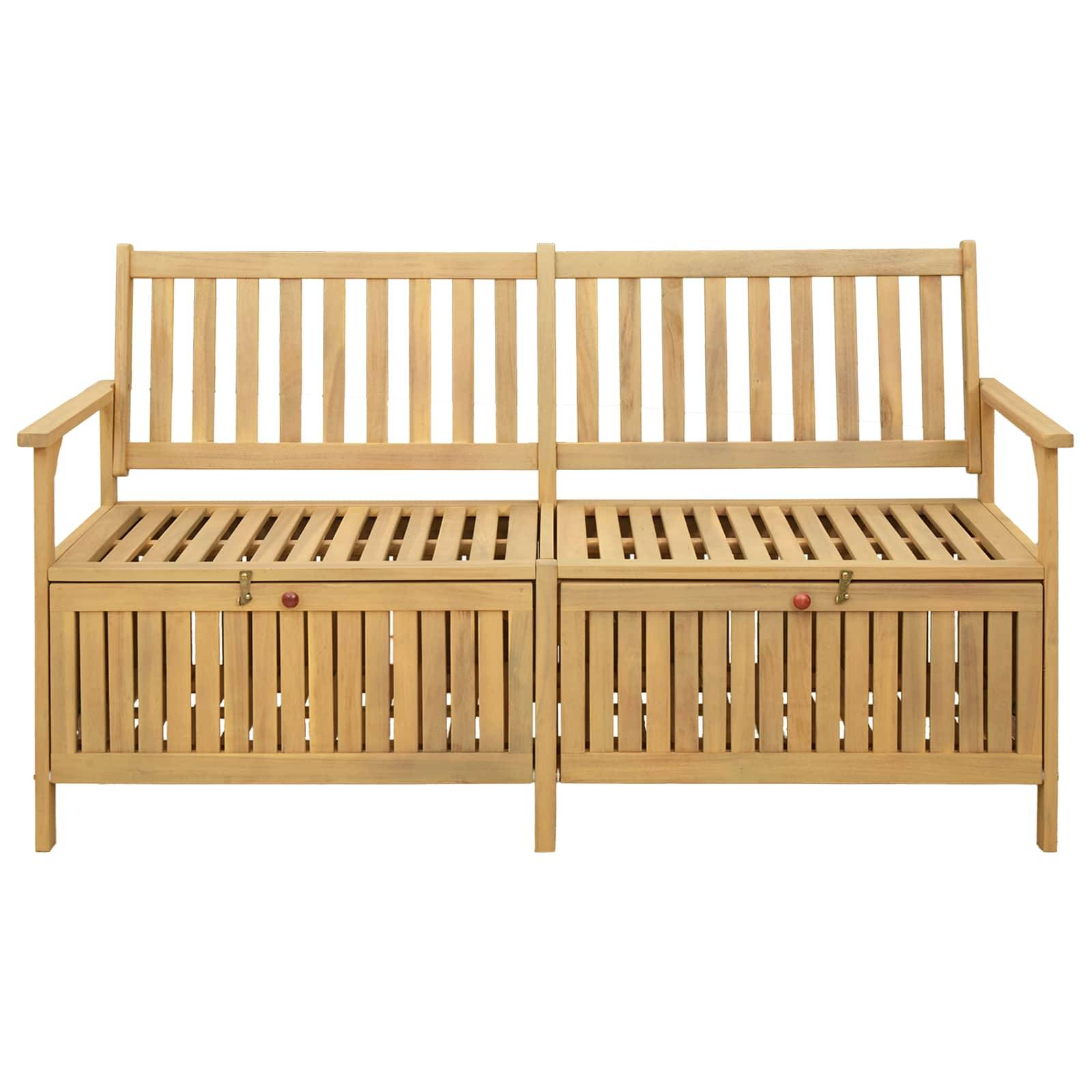 vidaXL Sitzbank mit Stauraum mit Tür 148 x 63 x 84 cm Massiv-Akazie