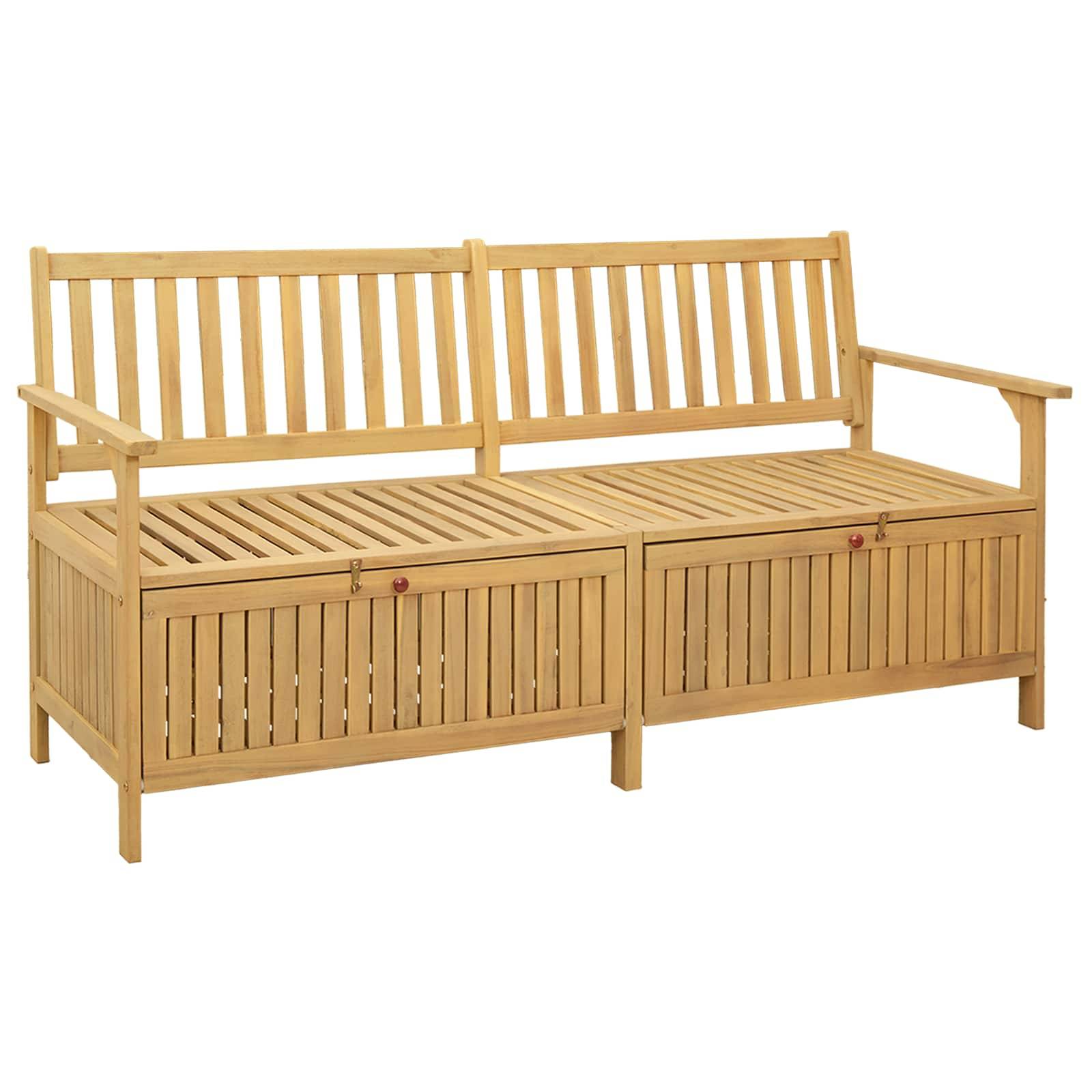 vidaXL Sitzbank mit Stauraum mit Tür 170 x 63 x 84 cm Massiv-Akazie