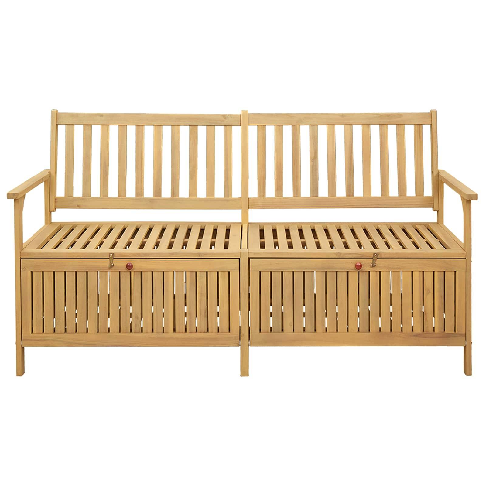 vidaXL Sitzbank mit Stauraum mit Tür 170 x 63 x 84 cm Massiv-Akazie