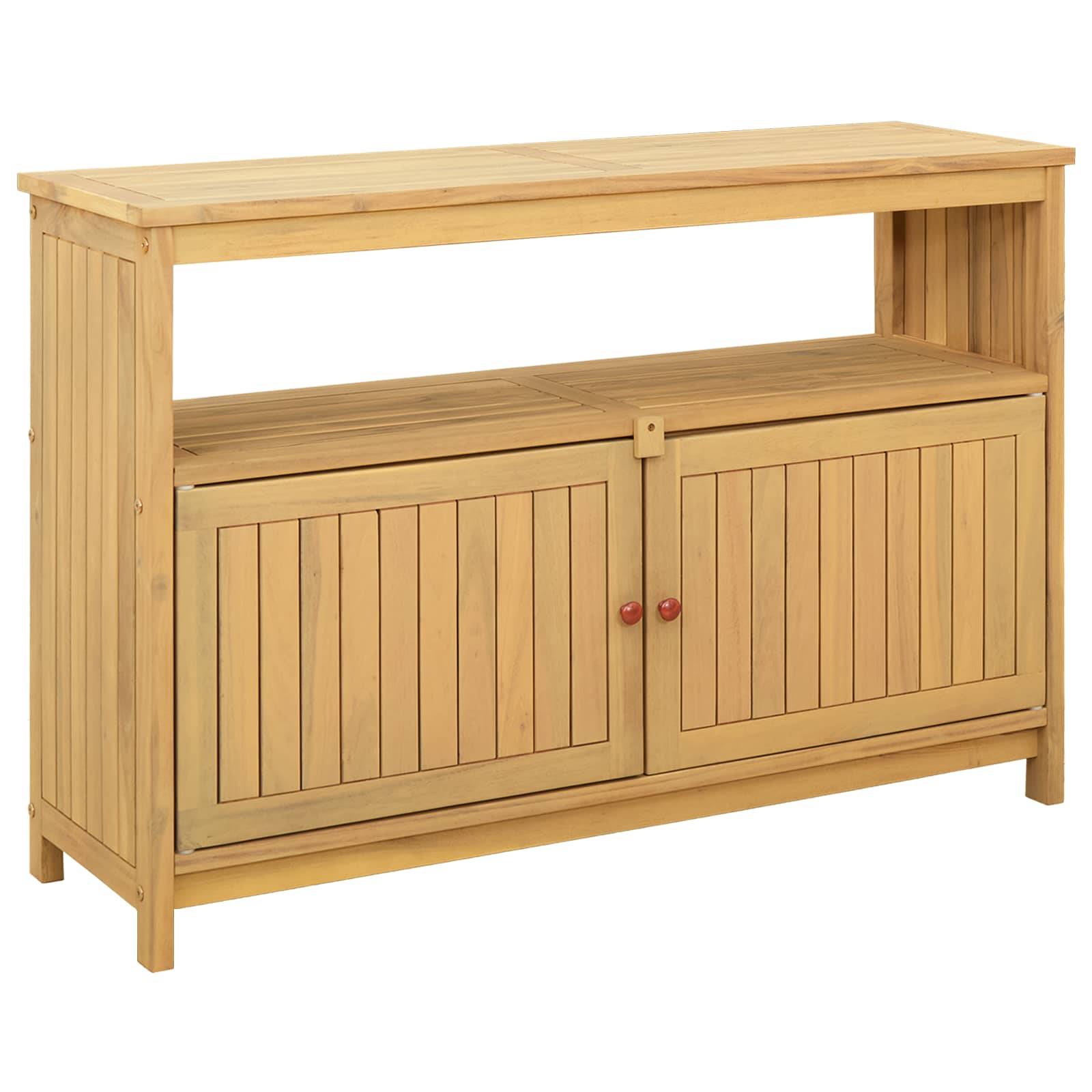 vidaXL Gartenkonsole Tisch Helles Akazienholz 110 x 35 x 75 cm