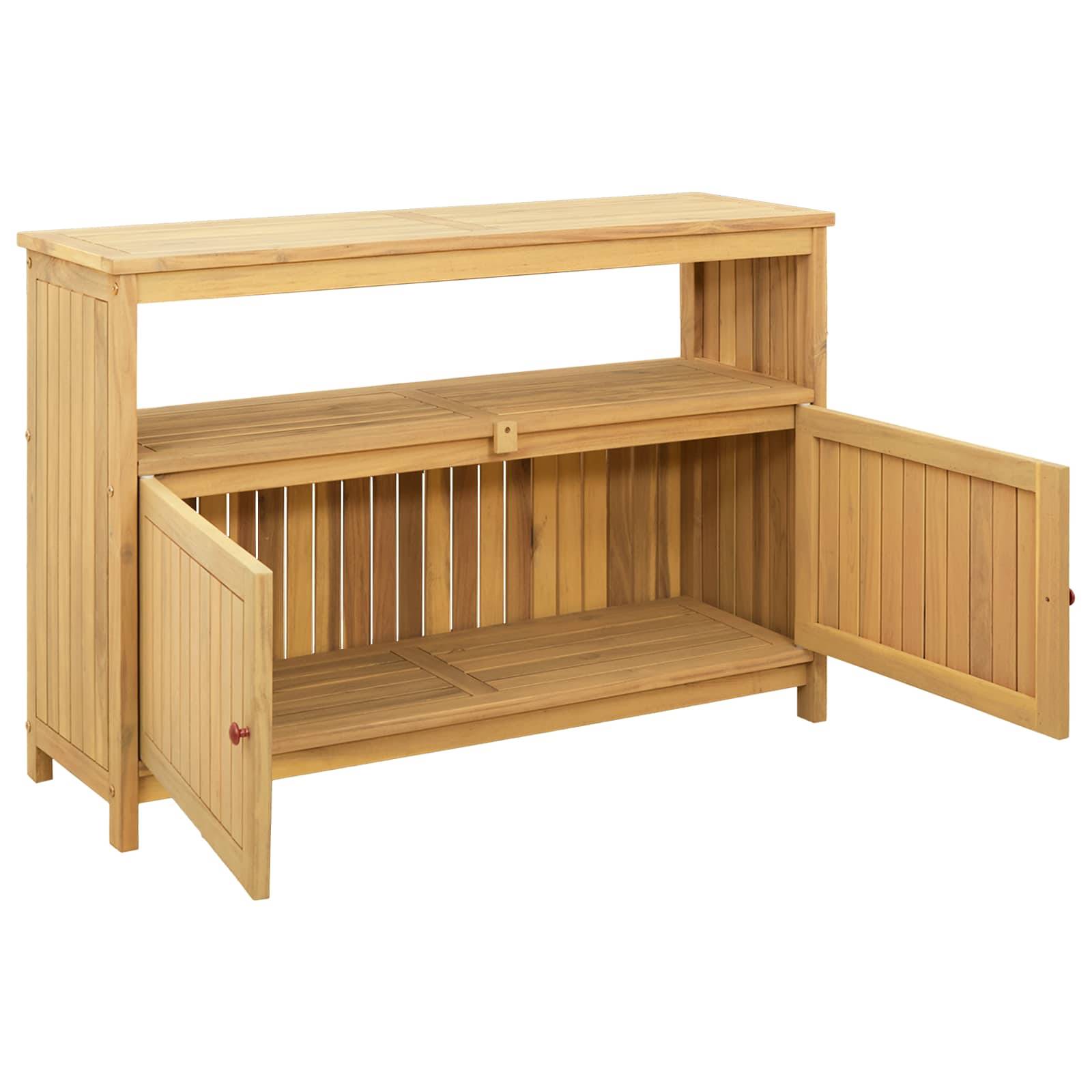 vidaXL Gartenkonsole Tisch Helles Akazienholz 110 x 35 x 75 cm