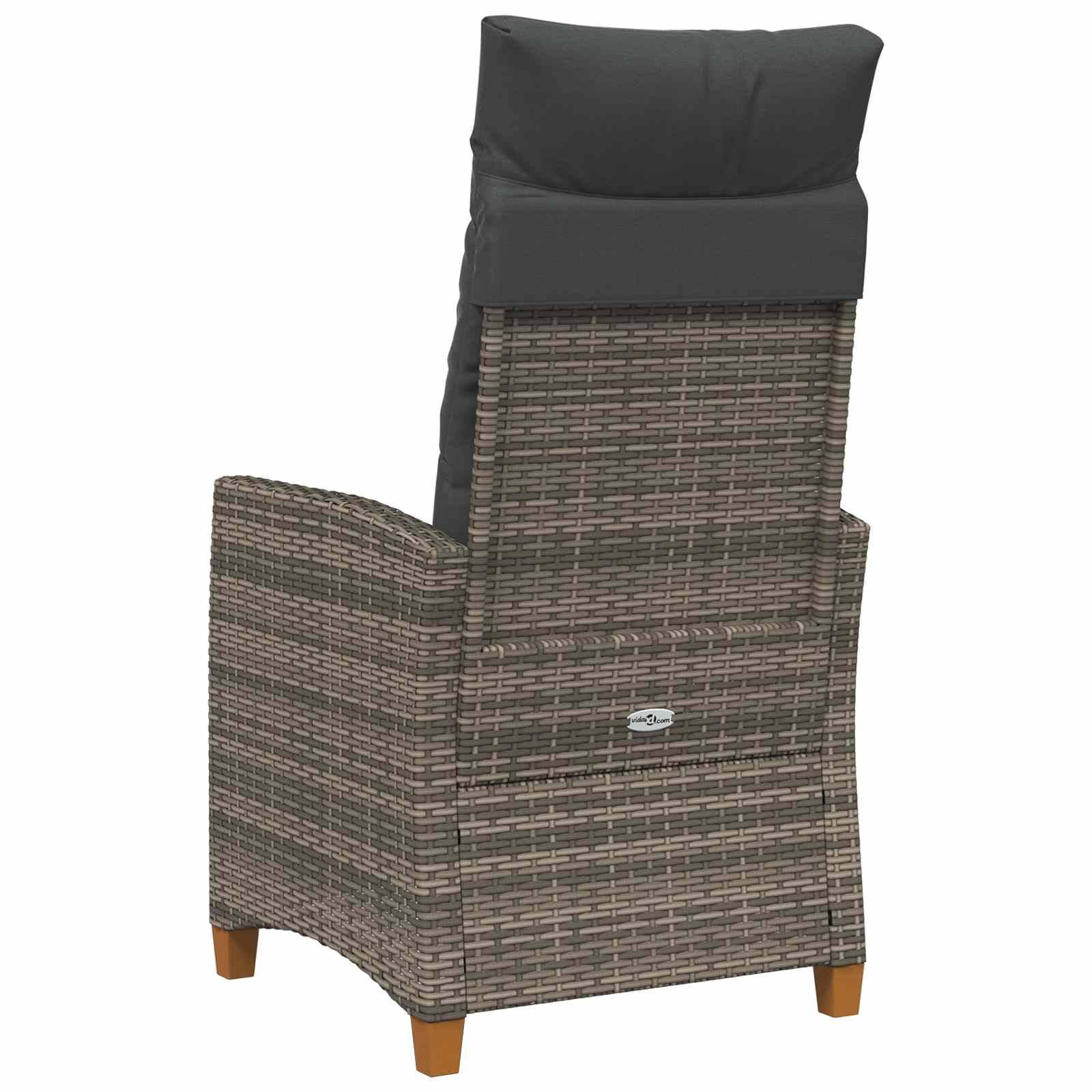vidaXL Liegestuhl mit Teeteller 62 x 64 x 112 cm Poly-Rattan