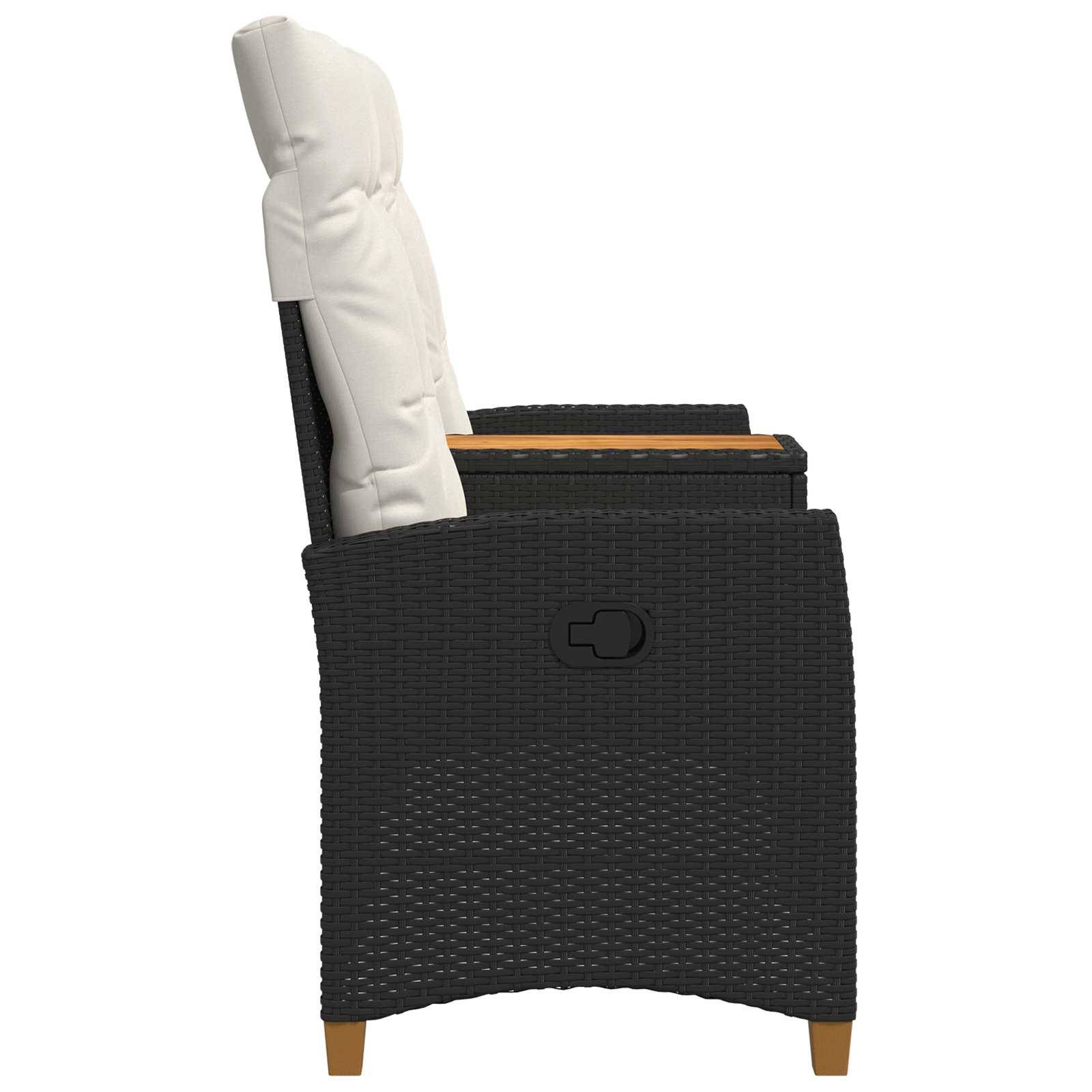 vidaXL Liegebank mit Tisch Schwarz und Cremeweiß 126 x 65 x 112 cm