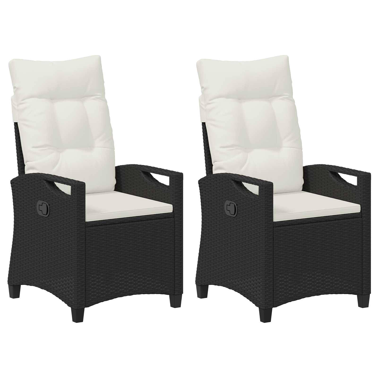 vidaXL Gartenstuhl 2 pcs Schwarz und Creme 56 x 60 x 112 cm