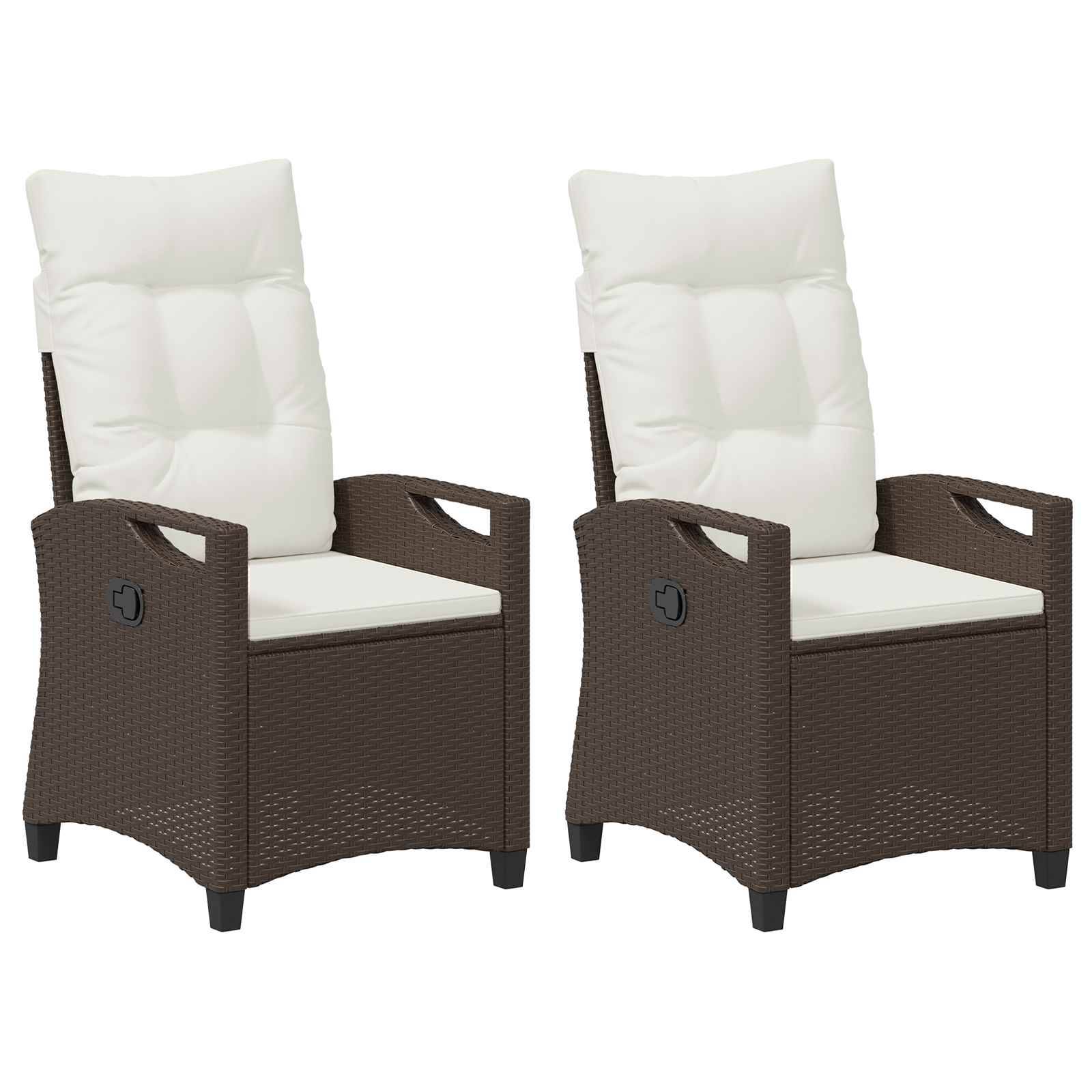 vidaXL Gartenstuhl 2 pcs Braun und Creme 56 x 60 x 112 cm