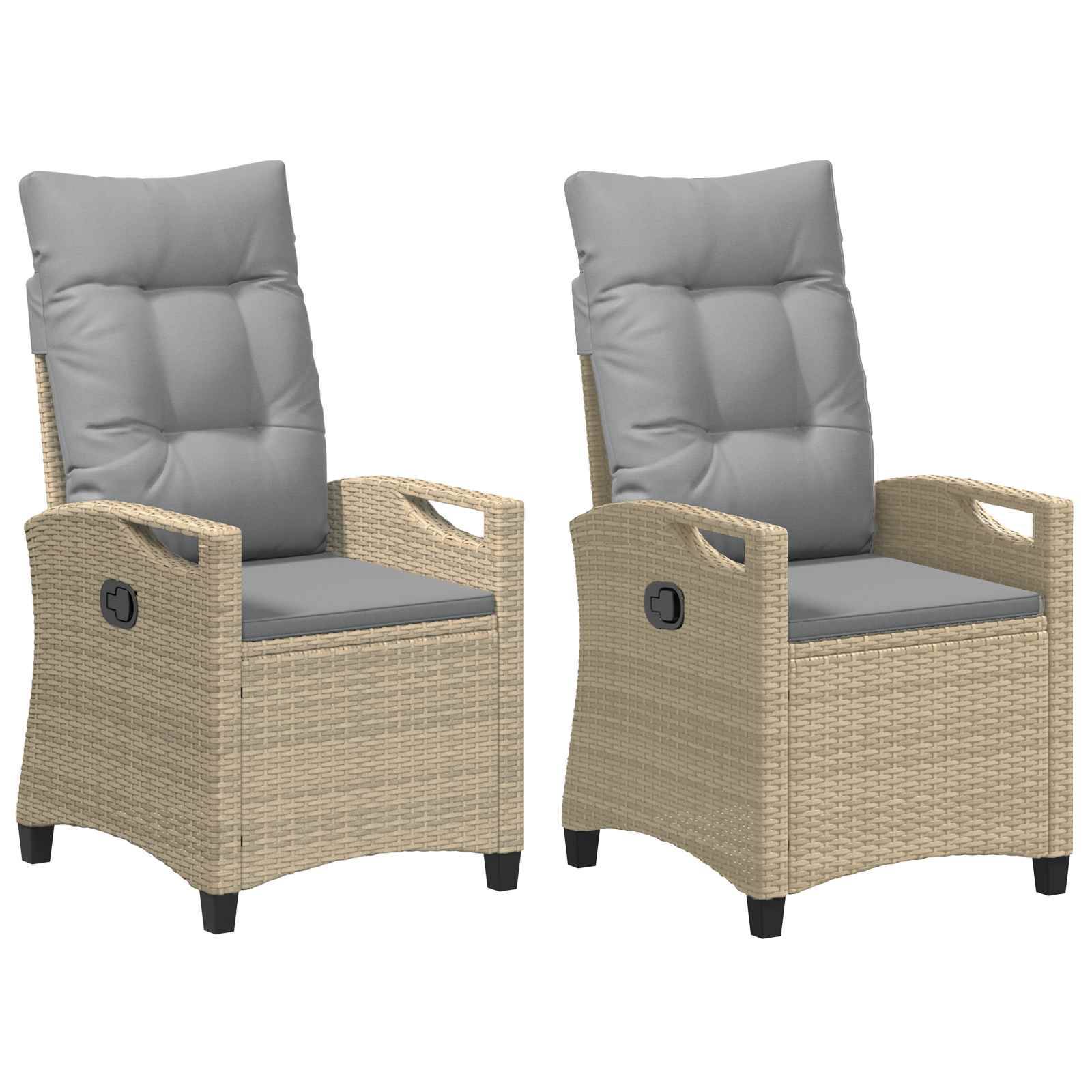 vidaXL Gartenstuhl 2 pcs Beige und Hellgrau 56 x 60 x 112 cm