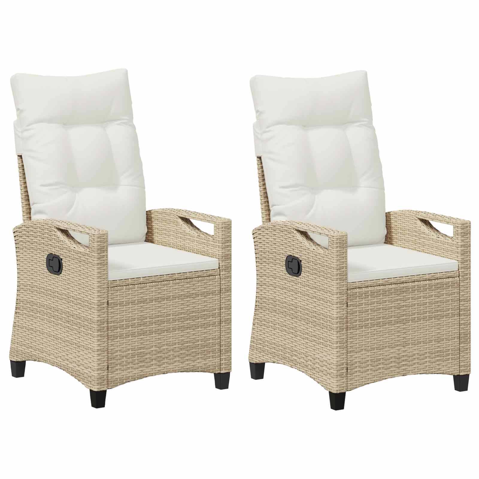 vidaXL Gartenstuhl 2 pcs Beige und Creme 56 x 60 x 112 cm