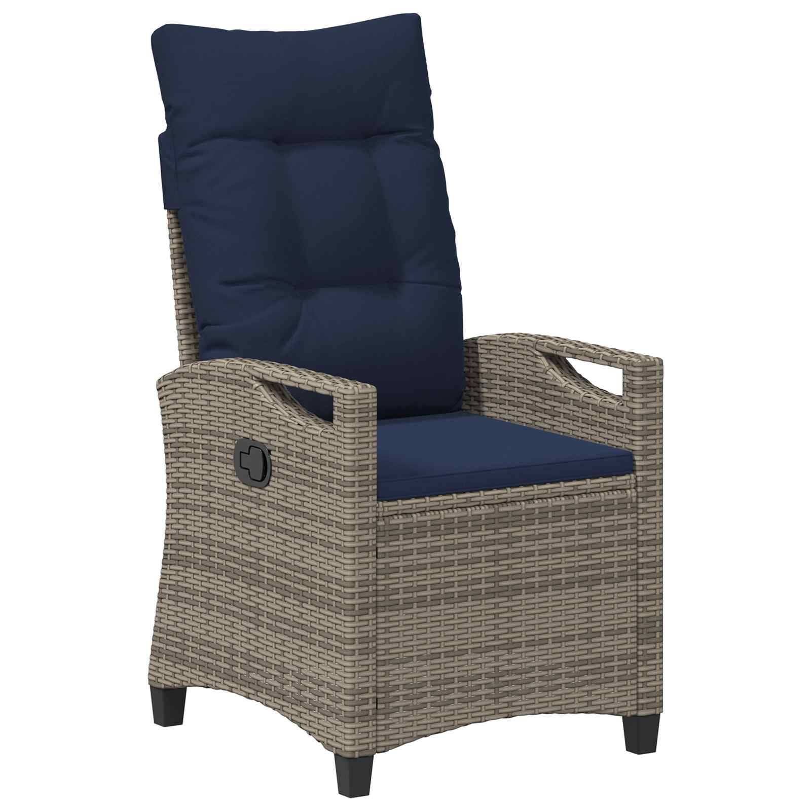 vidaXL Gartenstuhl 2 pcs Grau und Marineblau 56 x 60 x 112 cm
