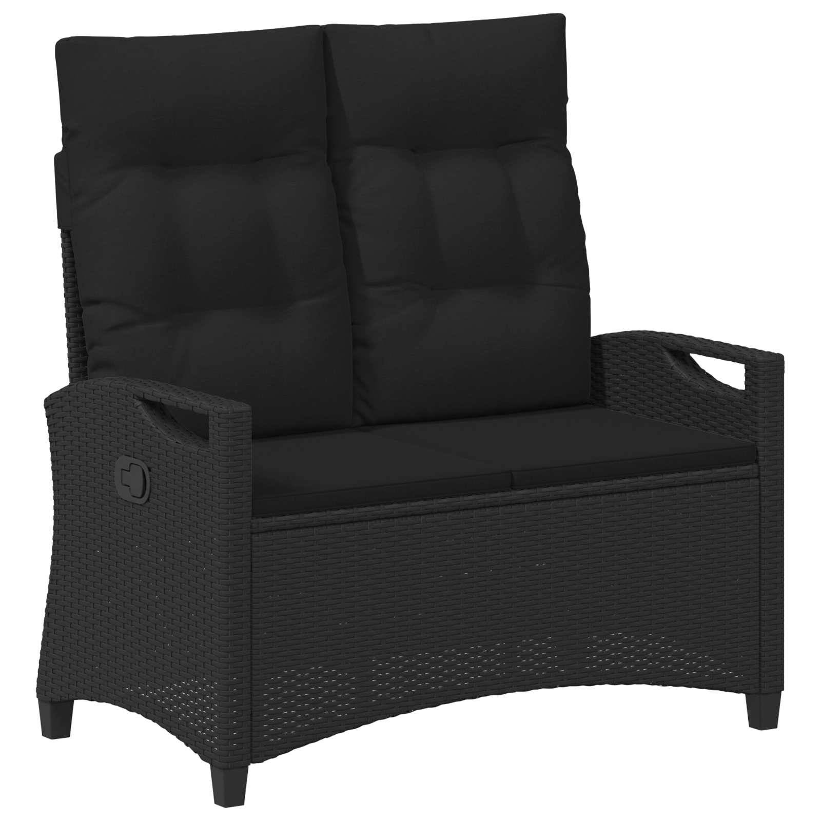 vidaXL Gartenbank Schwarz 105 x 60 x 112 cm Stahl und Polyester