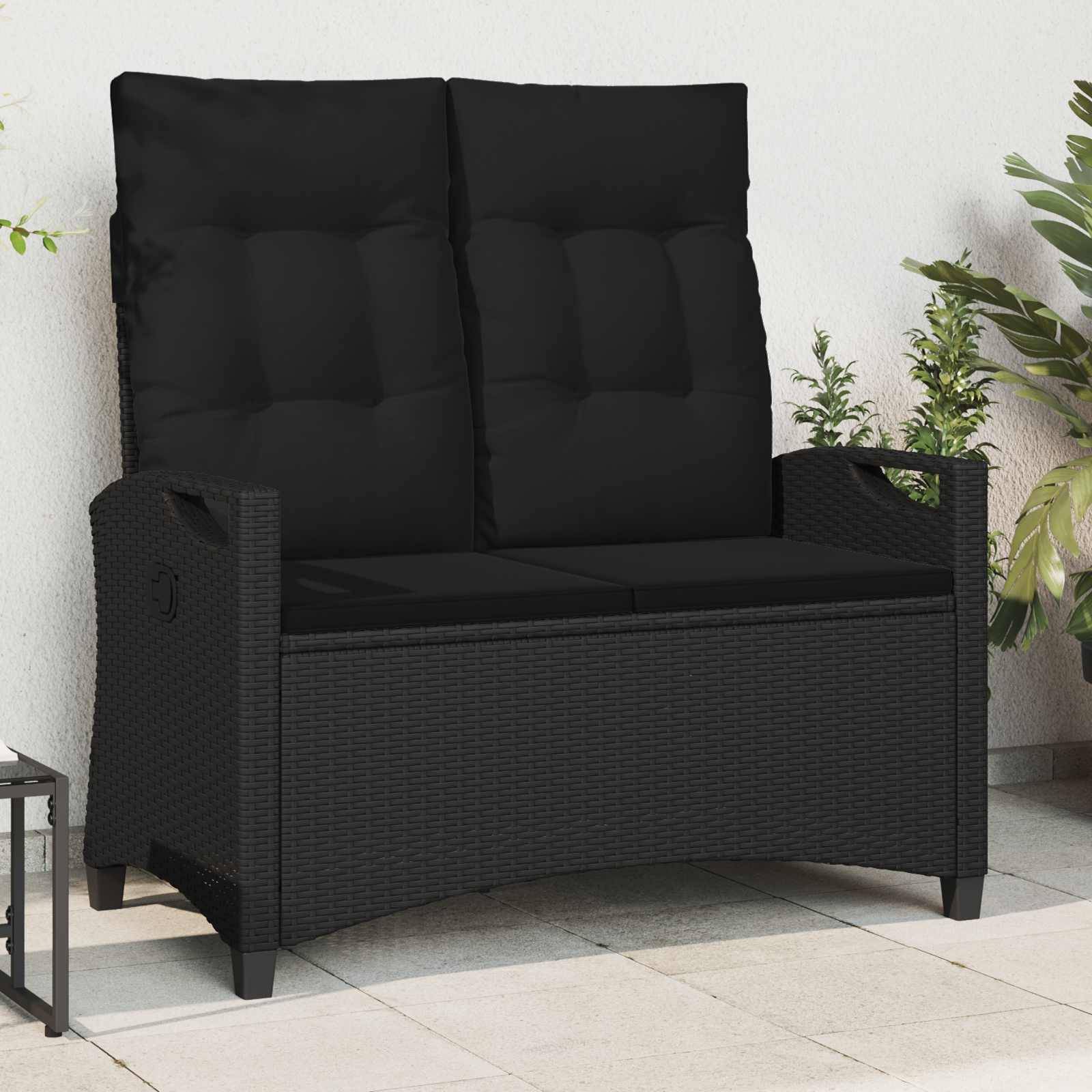 vidaXL Gartenbank Schwarz 105 x 60 x 112 cm Stahl und Polyester