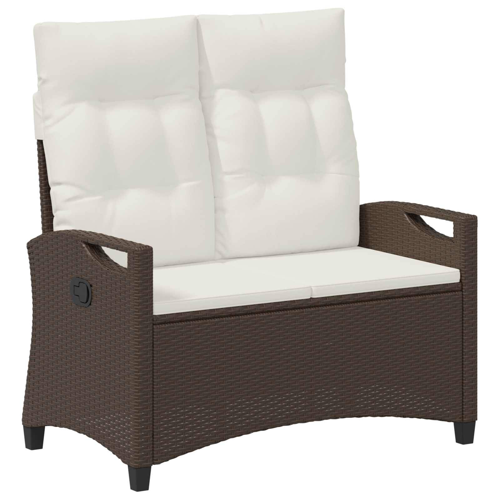 vidaXL Gartenbank mit Kissen Braun und Creme 105 x 60 x 112 cm