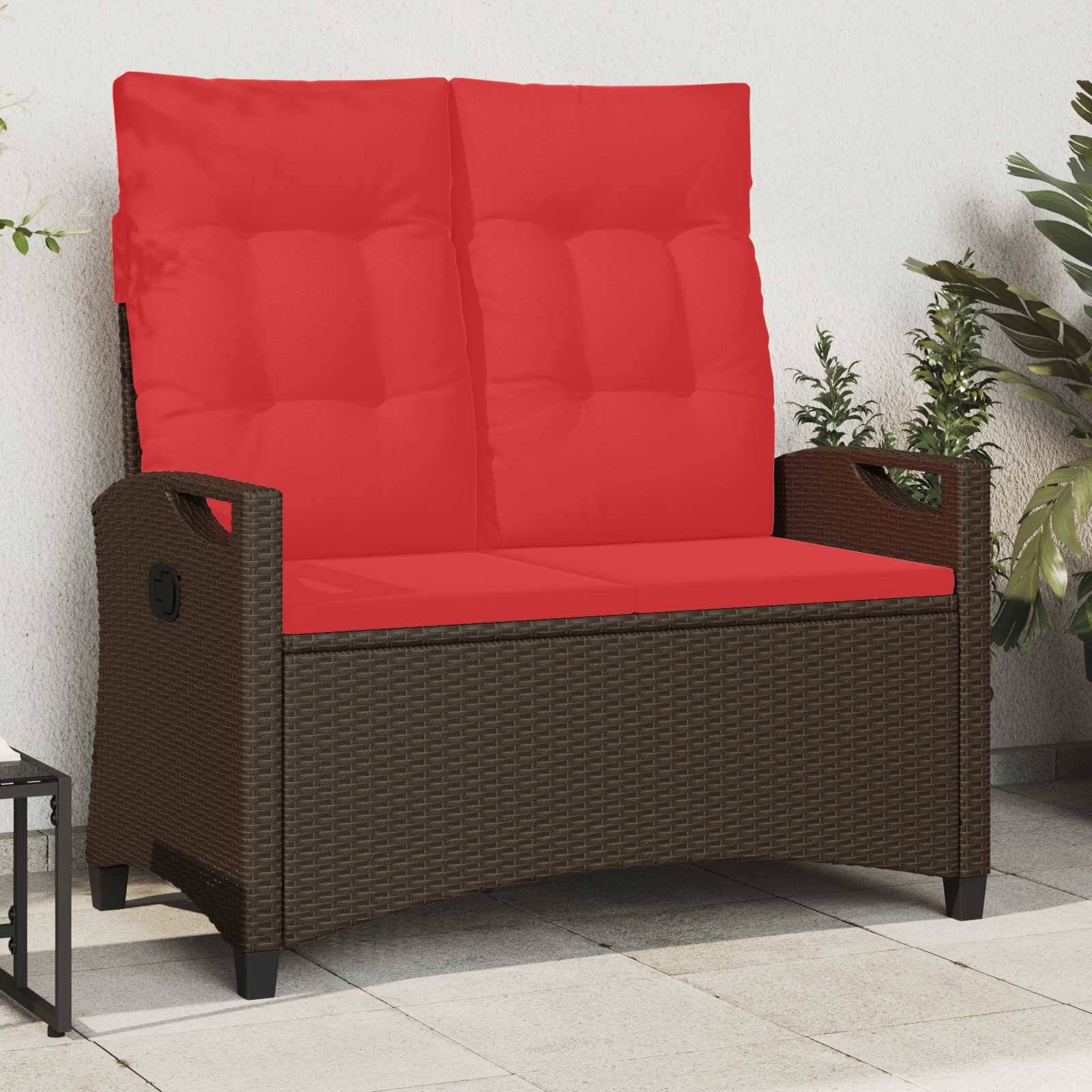 vidaXL Gartenbank Braun und Rot 105 x 60 x 112 cm Stahl und Polyester