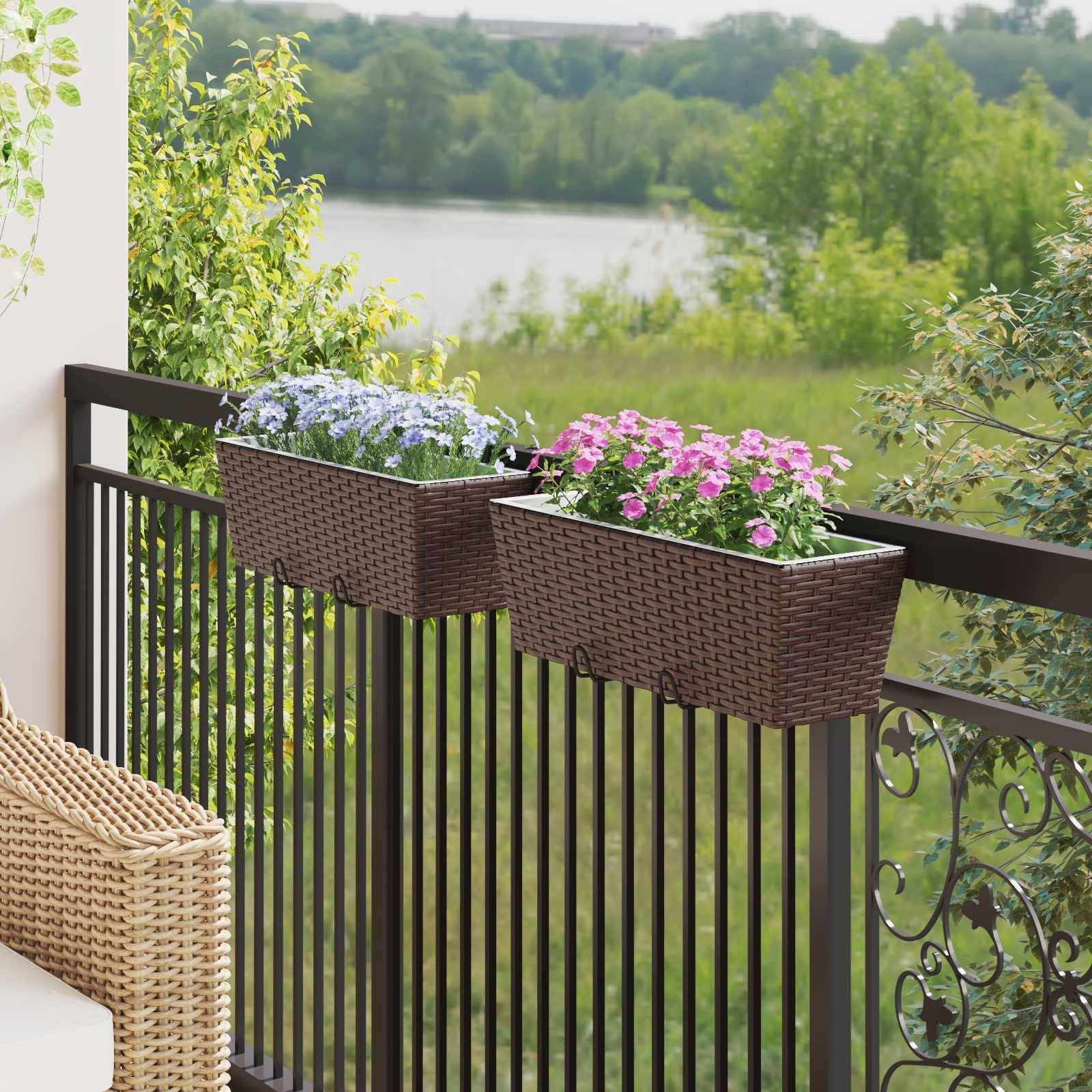 vidaXL Balkon 2 pcs 50 x 17 x 17 cm Metall