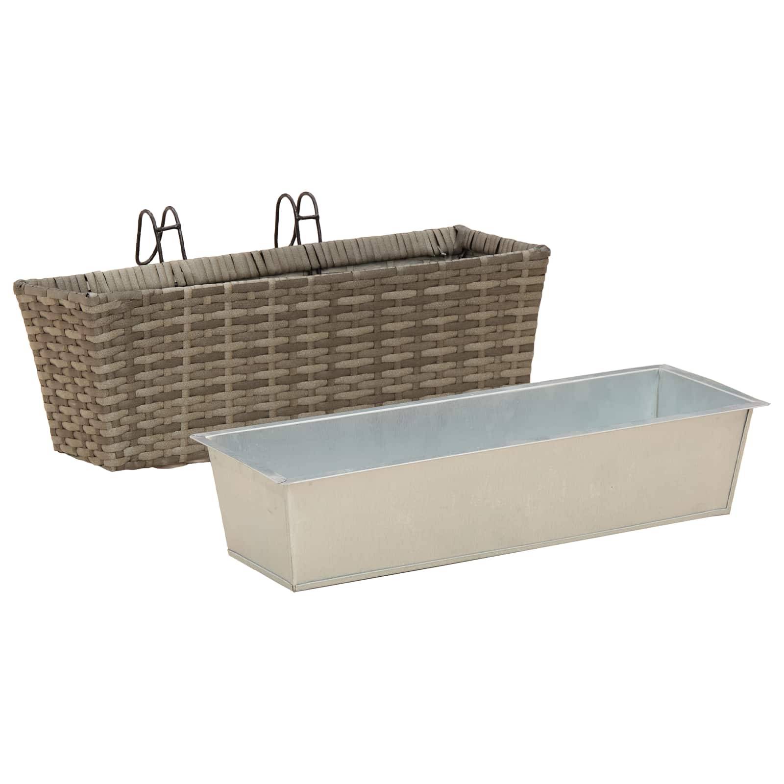 vidaXL Balkon 2 pcs 50 x 17 x 17 cm Metall