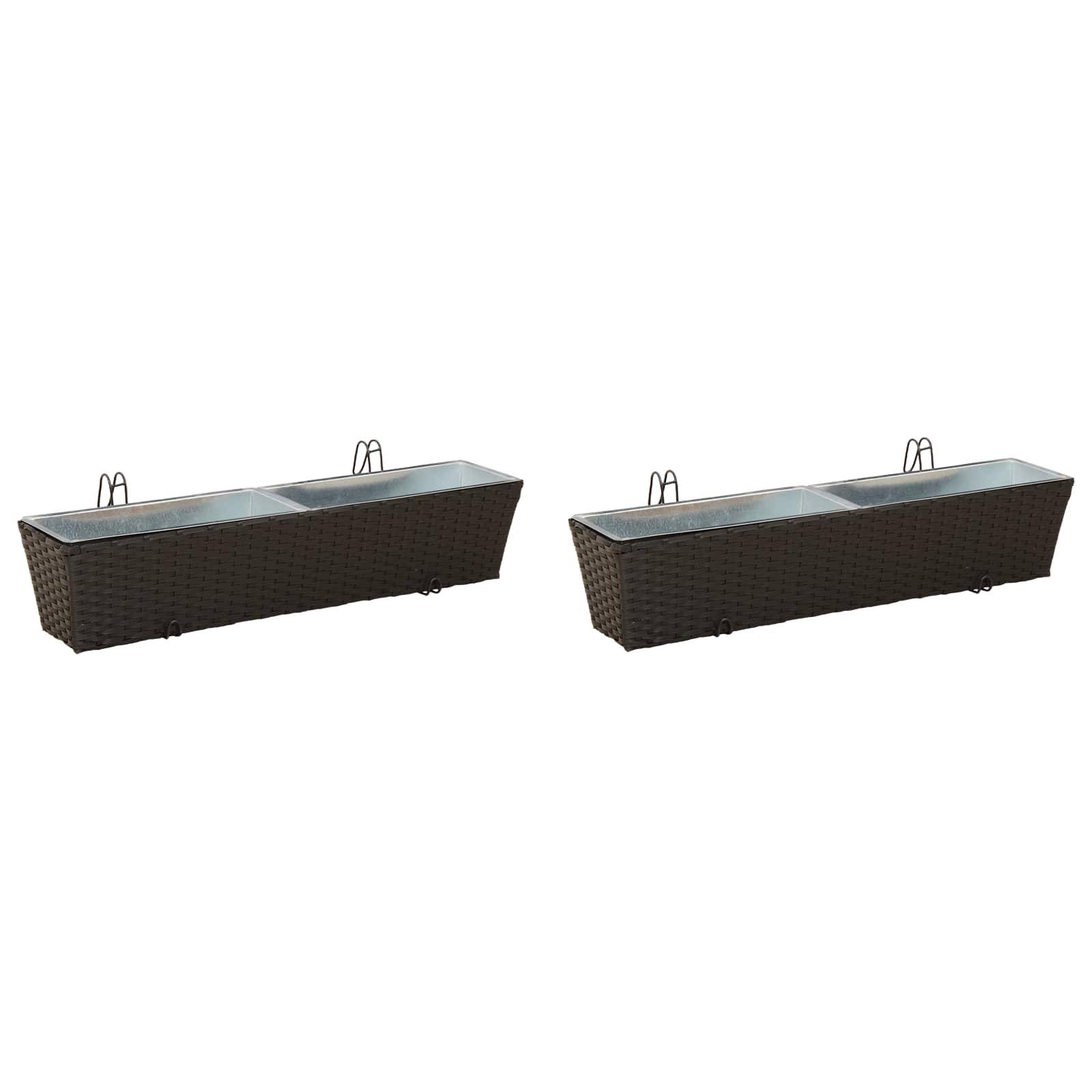 vidaXL Balkon 2 pcs 80 x 17 x 17 cm Metall