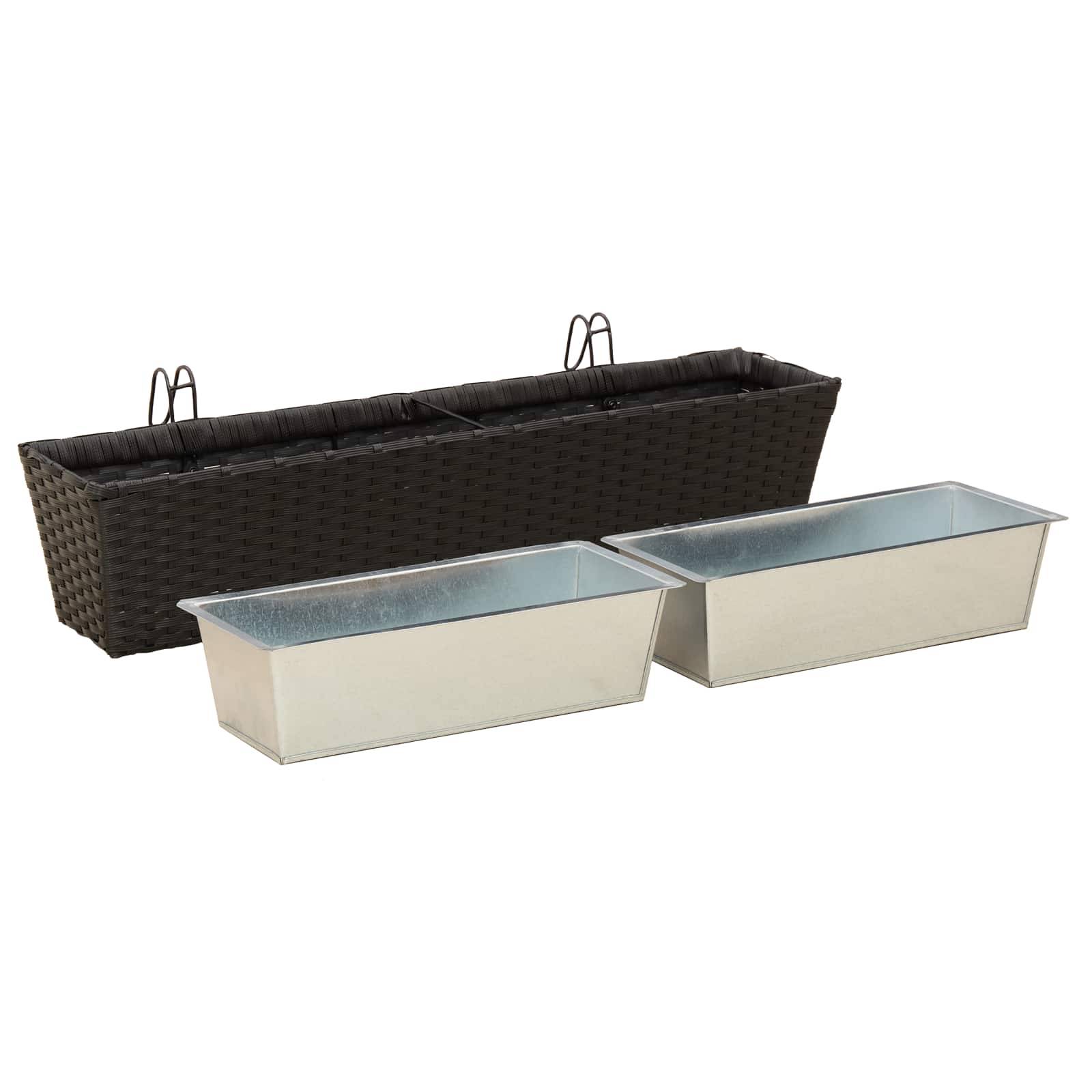vidaXL Balkon 2 pcs 80 x 17 x 17 cm Metall
