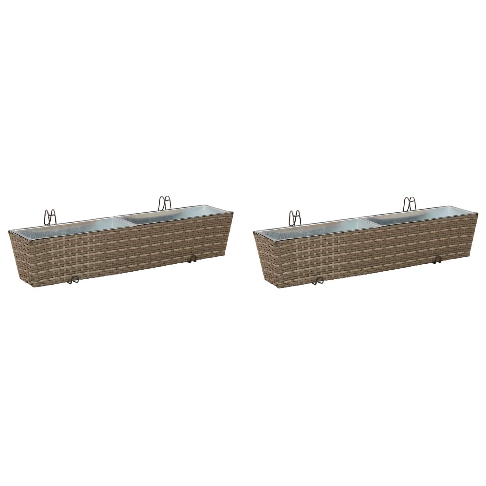 vidaXL Balkon 2 pcs 80 x 17 x 17 cm Metall