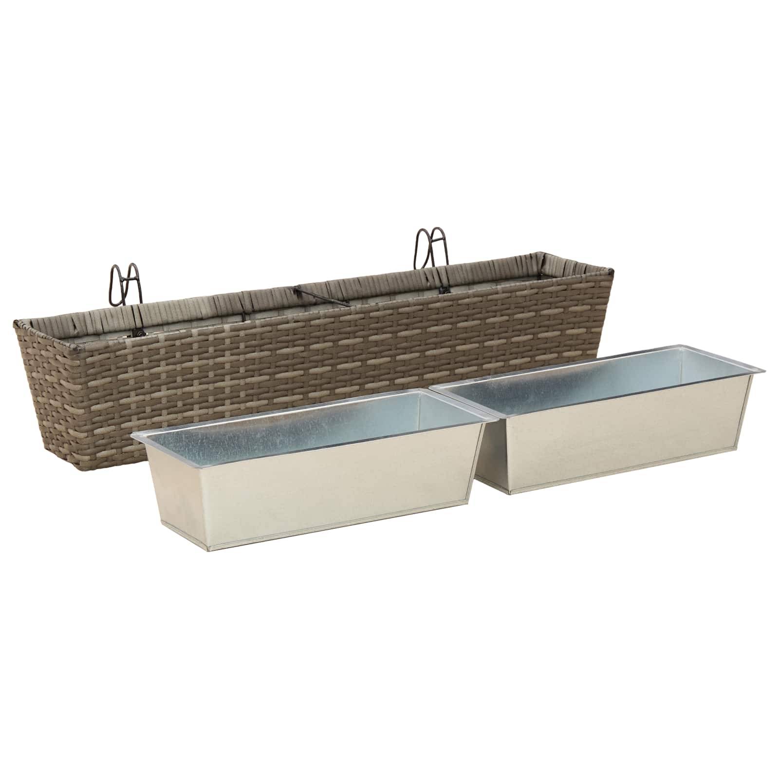 vidaXL Balkon 2 pcs 80 x 17 x 17 cm Metall