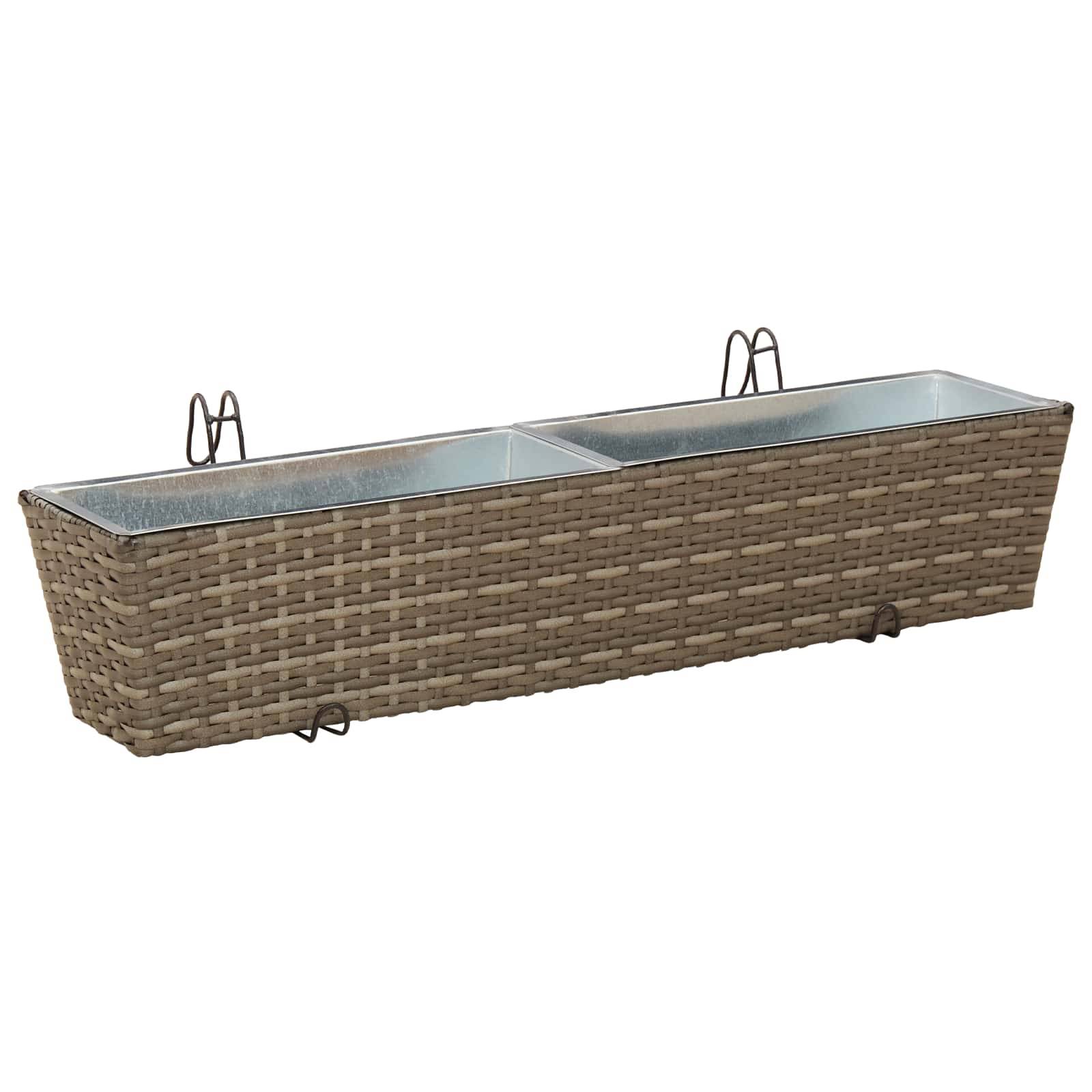 vidaXL Balkon 2 pcs 80 x 17 x 17 cm Metall