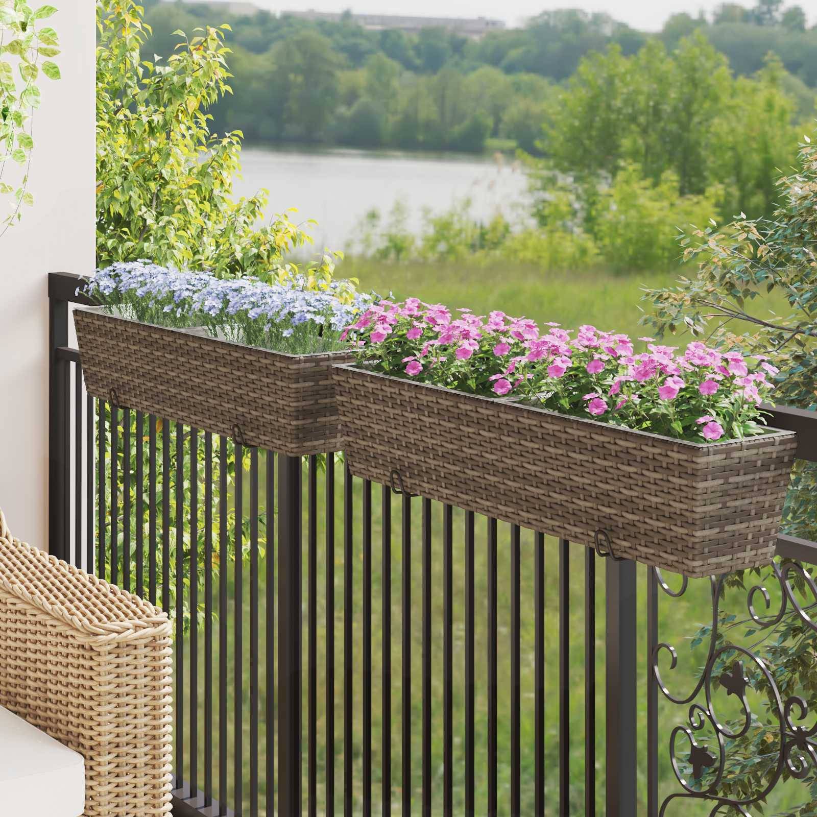vidaXL Balkon 2 pcs 80 x 17 x 17 cm Metall