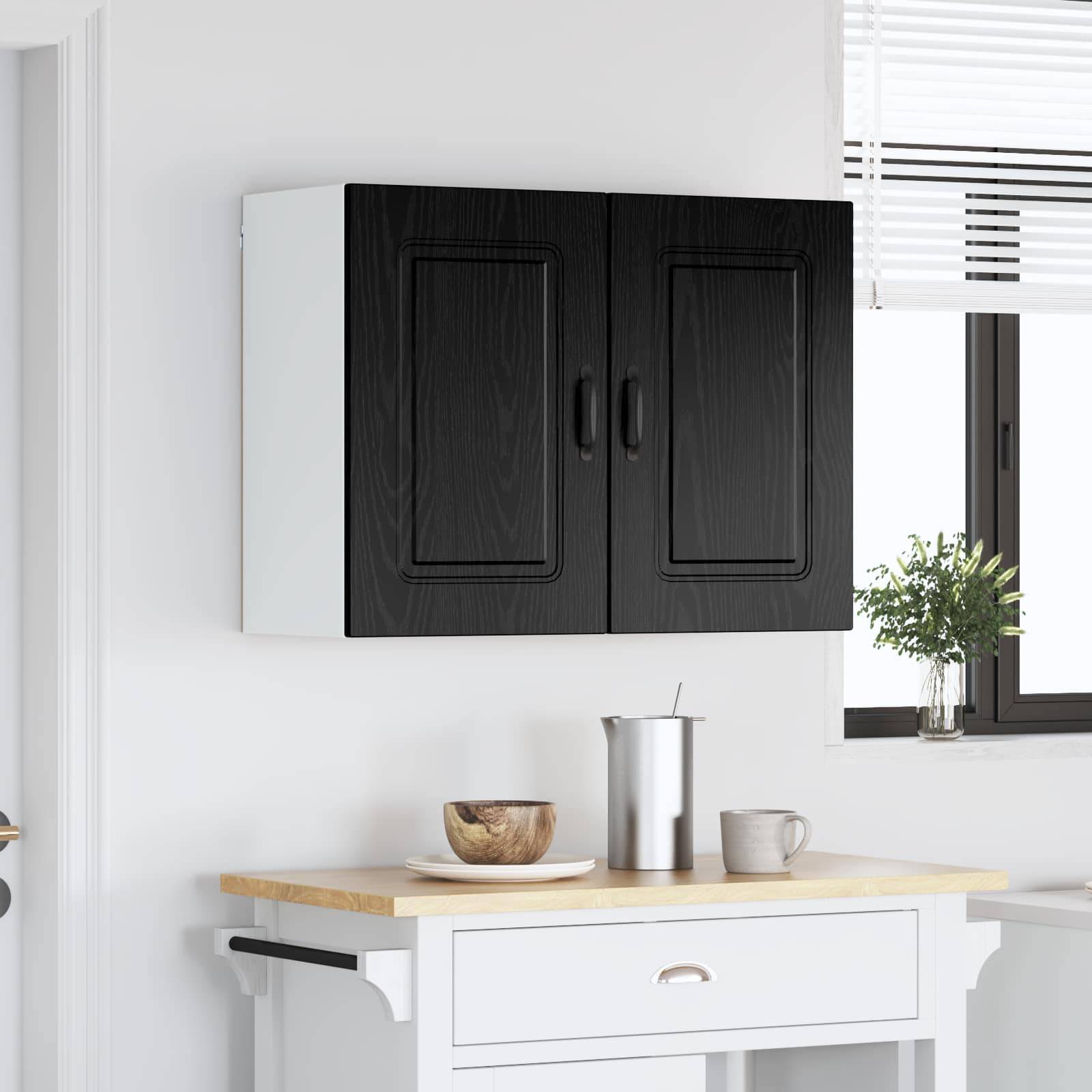 vidaXL Geschirrspülerfront Kalmar Schwarz Eichen-Optik 80 x 31 x 60 cm