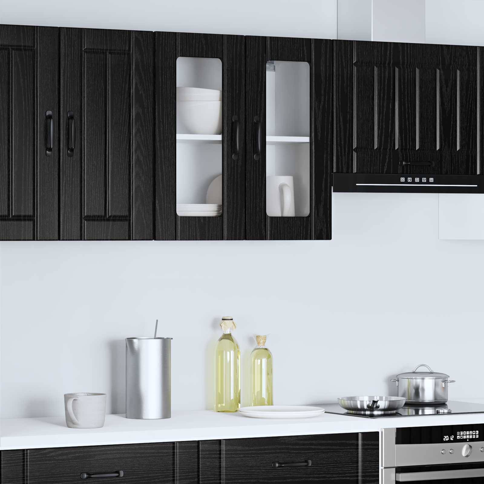 vidaXL Küchenschrank mit Speicher Lucca Schwarze Eiche 60 x 31 x 60 cm