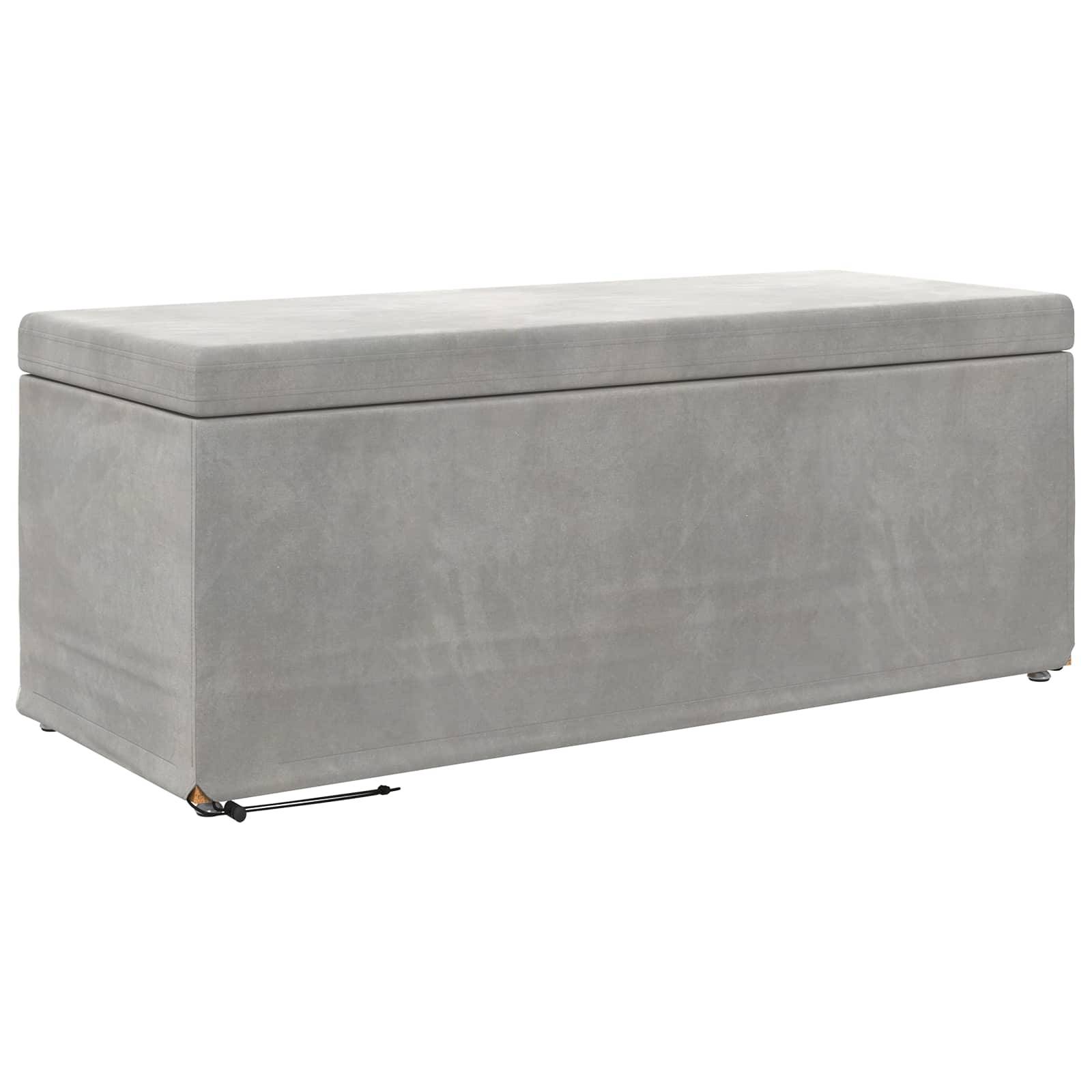 vidaXL Hocker Hellgrau 101 x 41 x 40 cm Samt und Engineering Holz