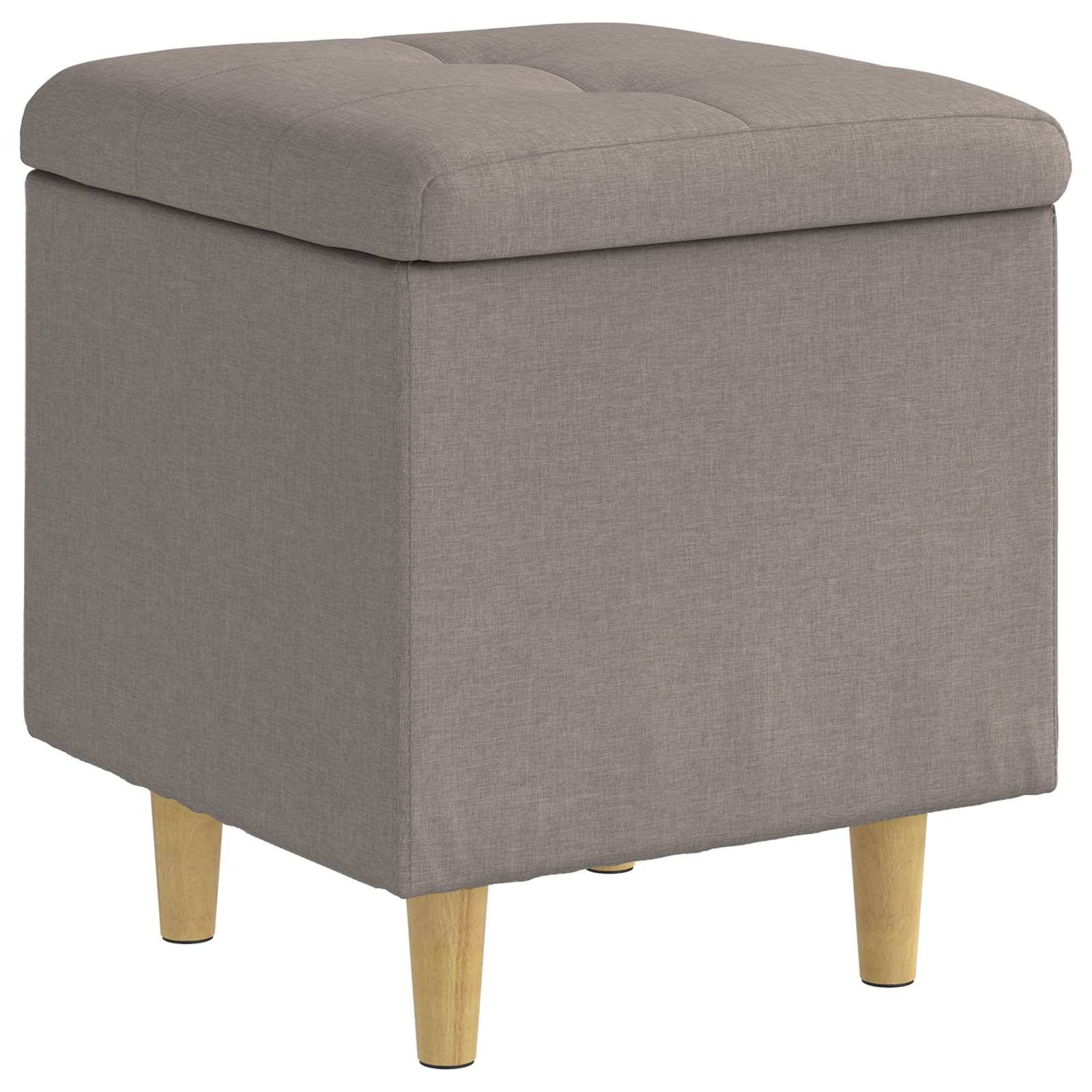 vidaXL Aufbewahrungsottomane mit Kissen Taupe 40 x 40 x 45 cm Stoff