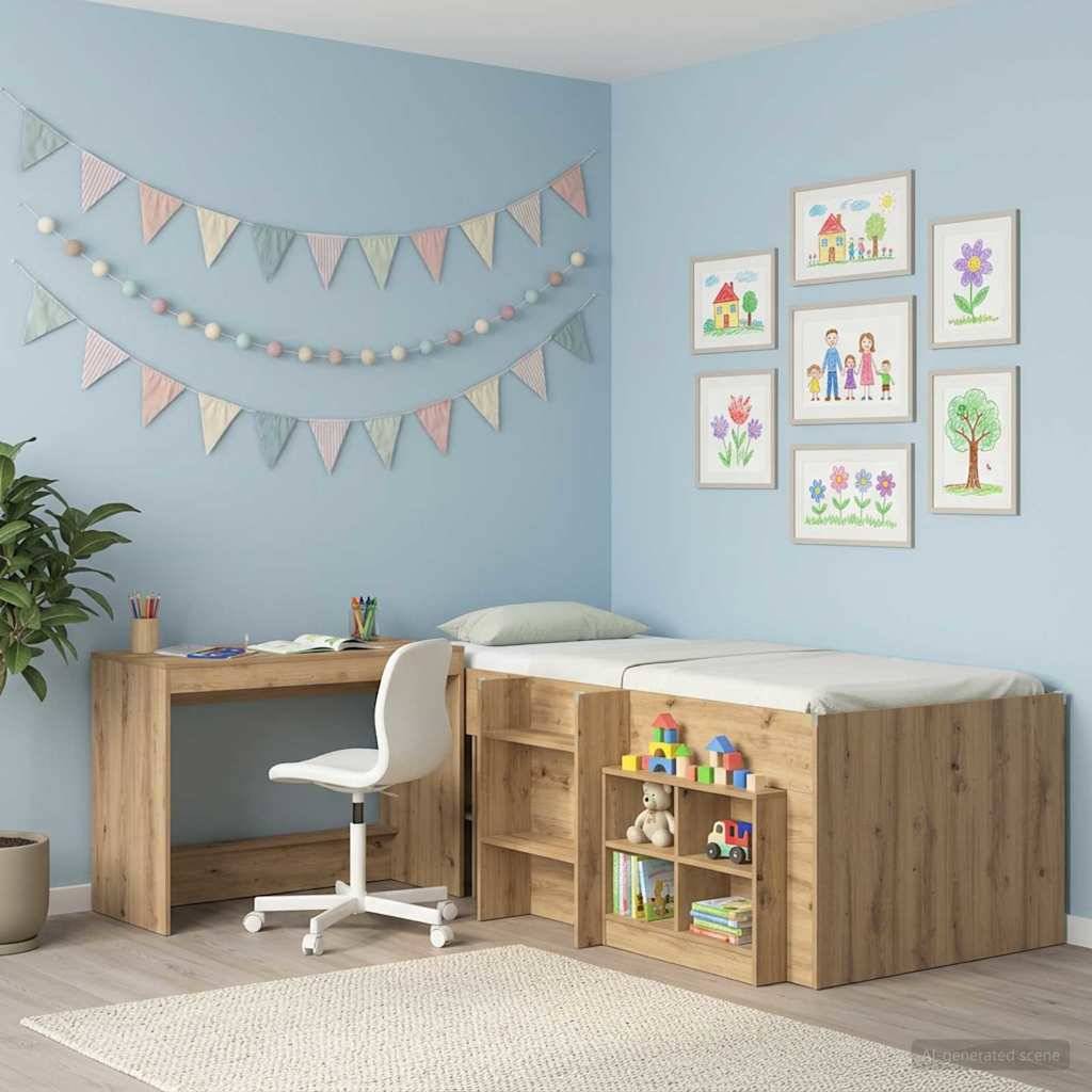 vidaXL Bett-Schreibtisch Artisan-Eiche Holzwerkstoff 100 x 45 x 75 cm