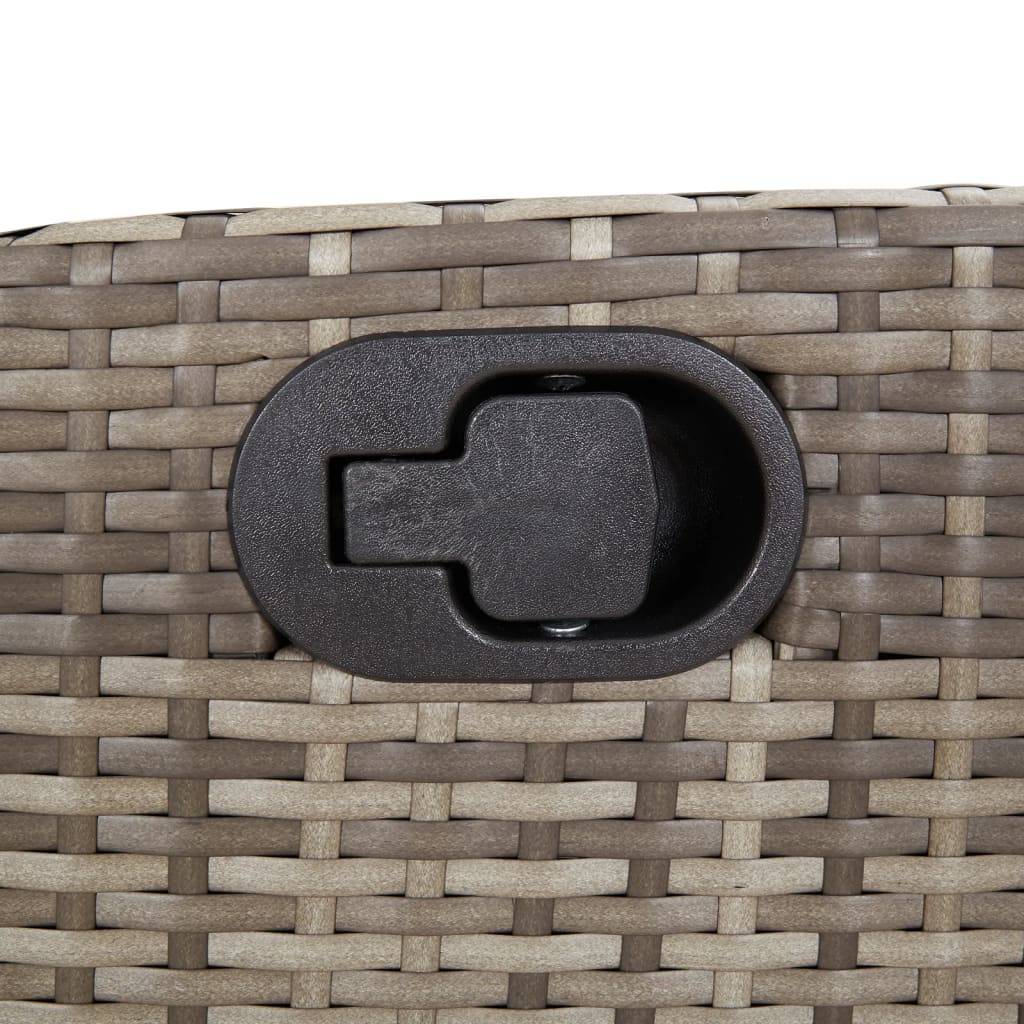 vidaXL 3-tlg. Bistro-Set mit Kissen Grau Poly Rattan