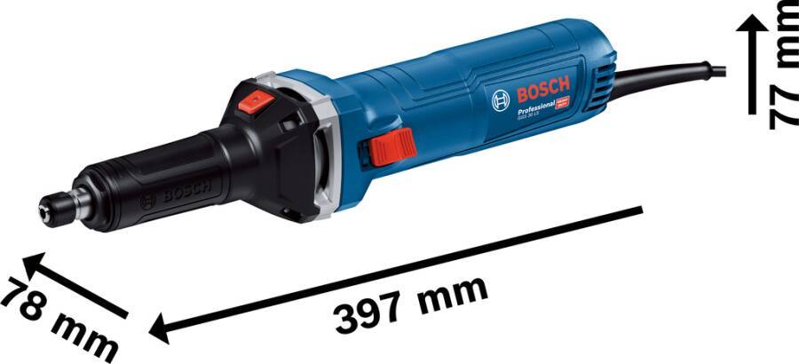 Geradschleifer GGS 30 LS 06012B5020 Typ Solo Opt. C Lieferumfang Spannschlüssel, Spannzange 6 mm mit Überwurfmutter, Kar