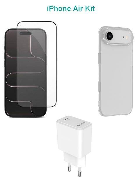 eSTUFF Kit für iPhone Air - Ladegerät, Schutzhülle und Schutzfolie