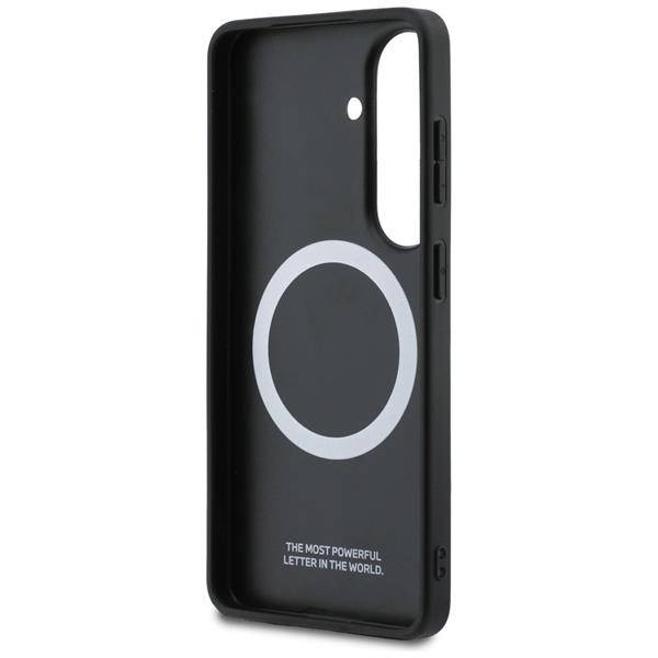 BMW MagSafe Hülle Galaxy S26 Kunstleder schwarz Streifen blau Logo Metall