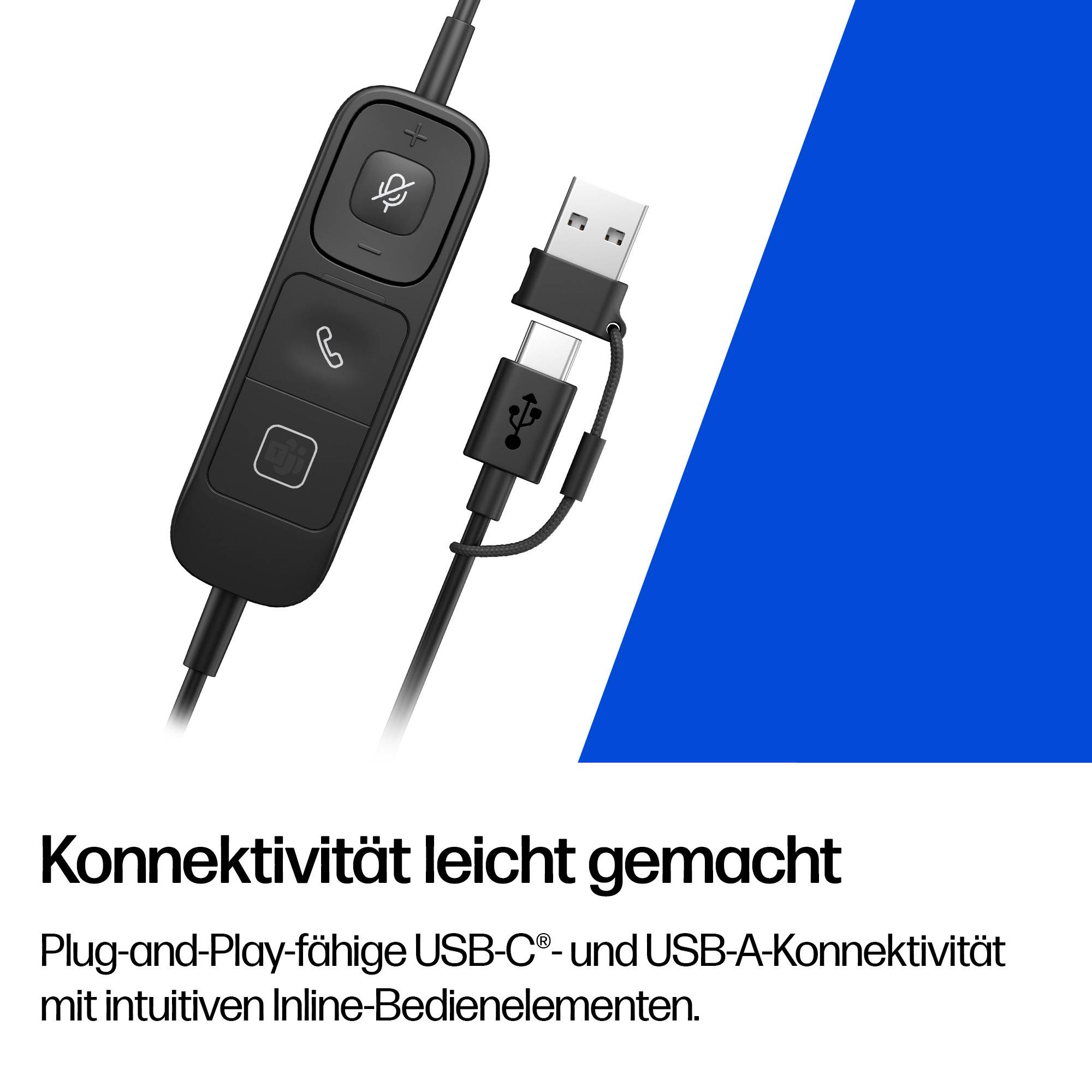 HP Poly Mission 415 Mono-USB-Headset, kabelgebunden, Classic, 97 g, Schwarz