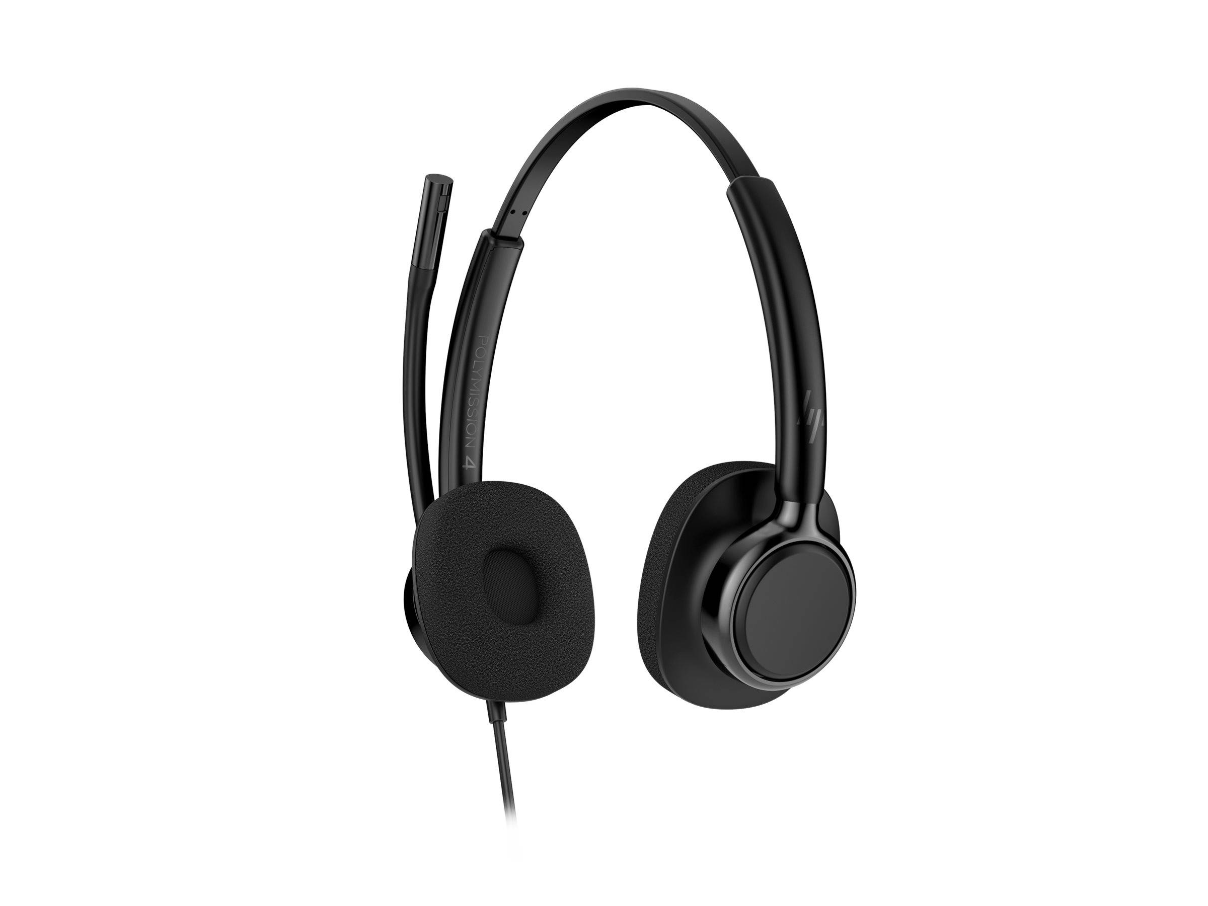 HP Poly Mission 425 Stereo-USB-Headset, kabelgebunden, Classic, 126 g, Schwarz