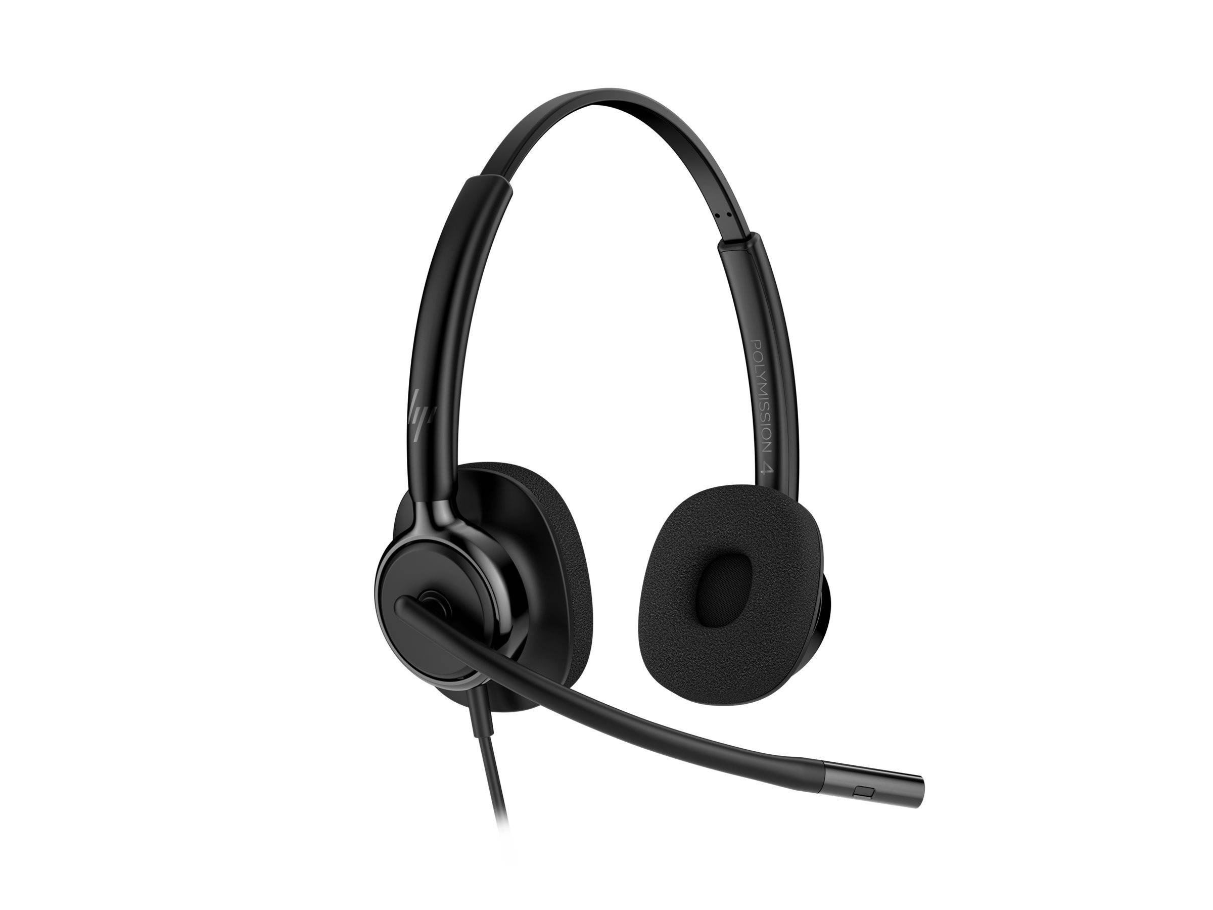 HP Poly Mission 425 Stereo-USB-Headset, kabelgebunden, Classic, 126 g, Schwarz